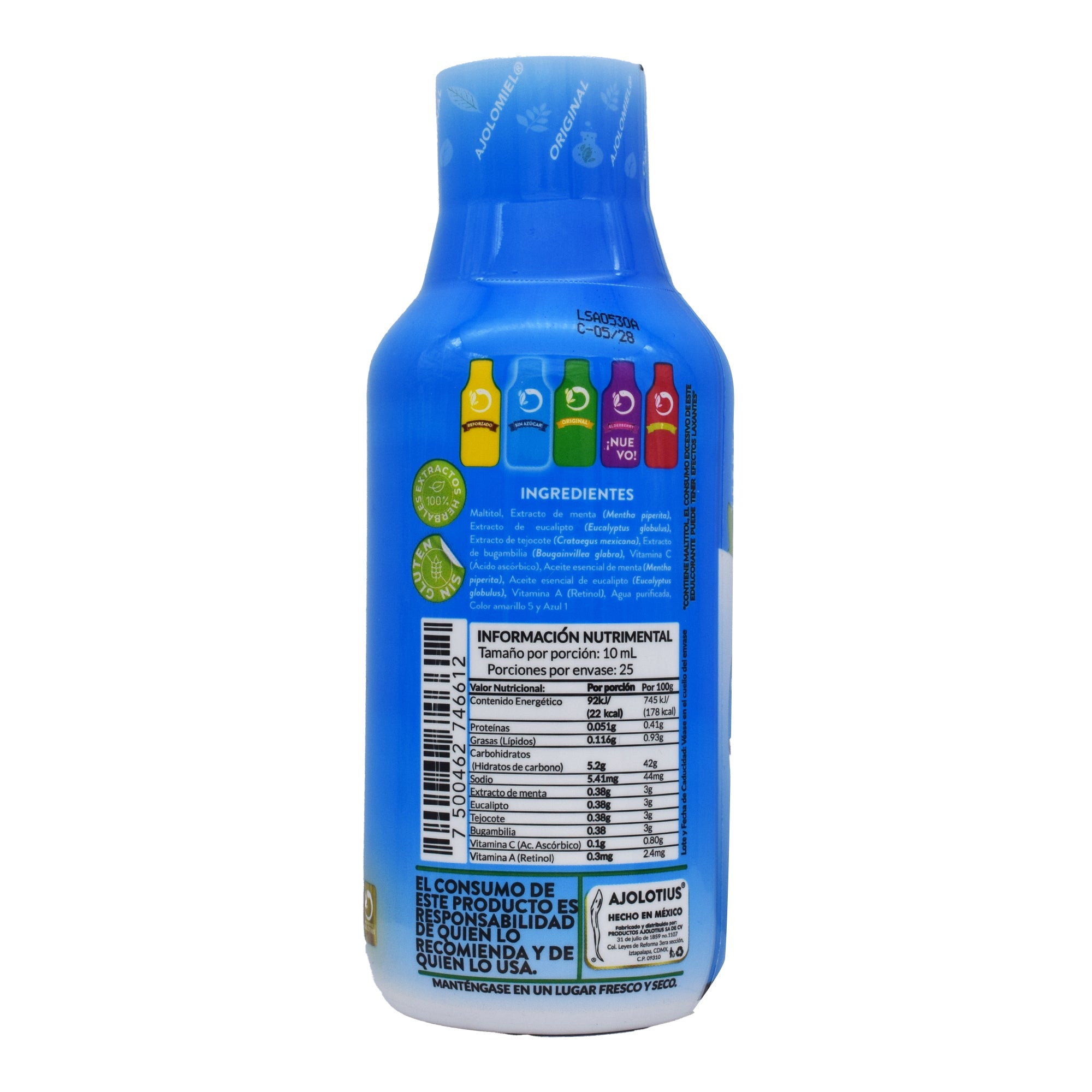 Jarabe De Ajolotius Sin Azucar 250 Ml