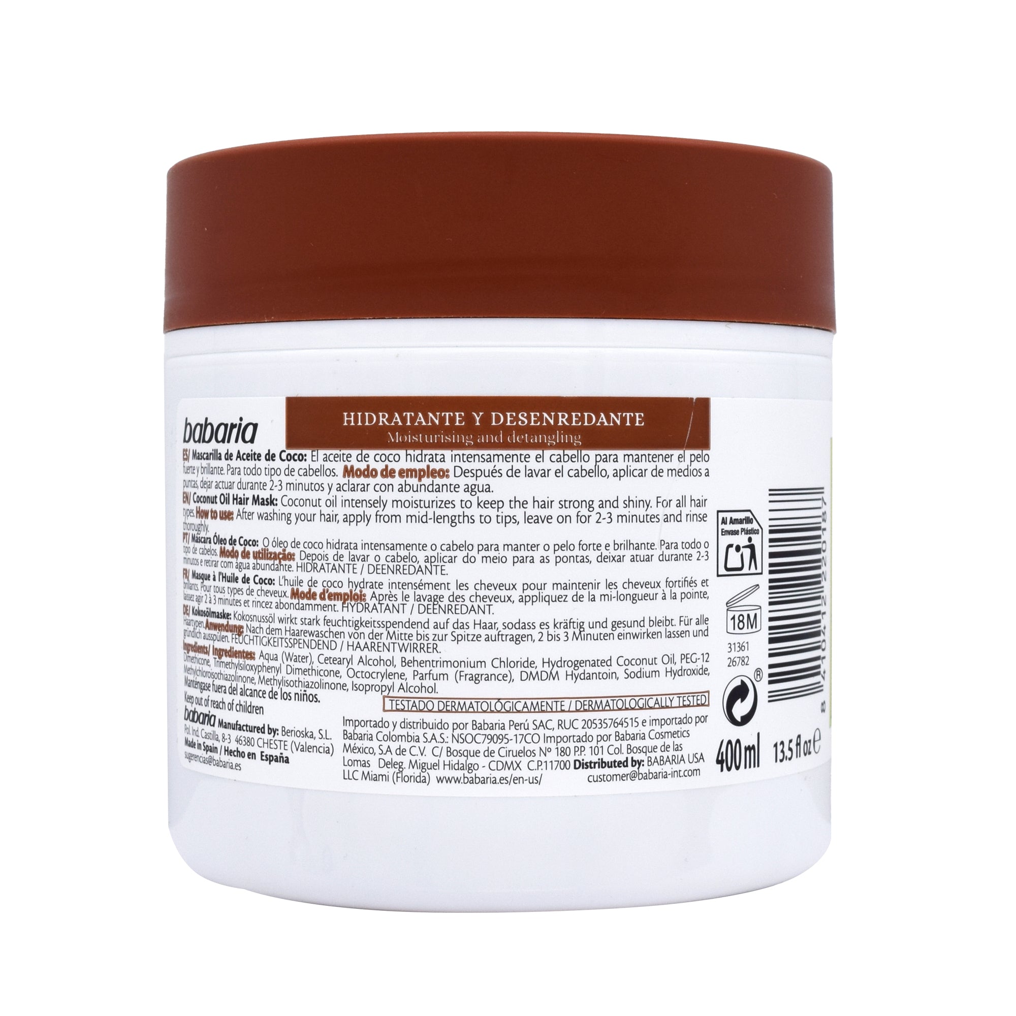 Mascarilla Capilar Aceite De Coco 400 Ml