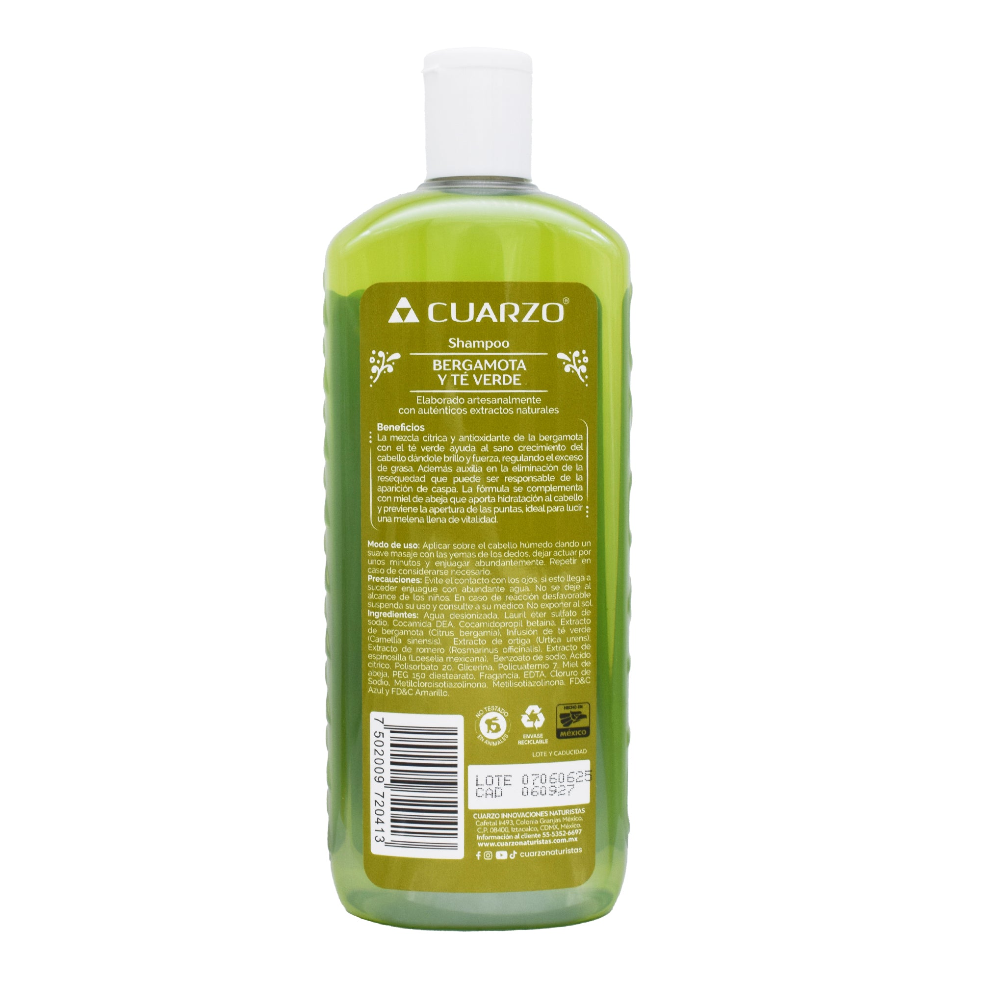 Shampoo Bergamota Y Te Verde 550 Ml