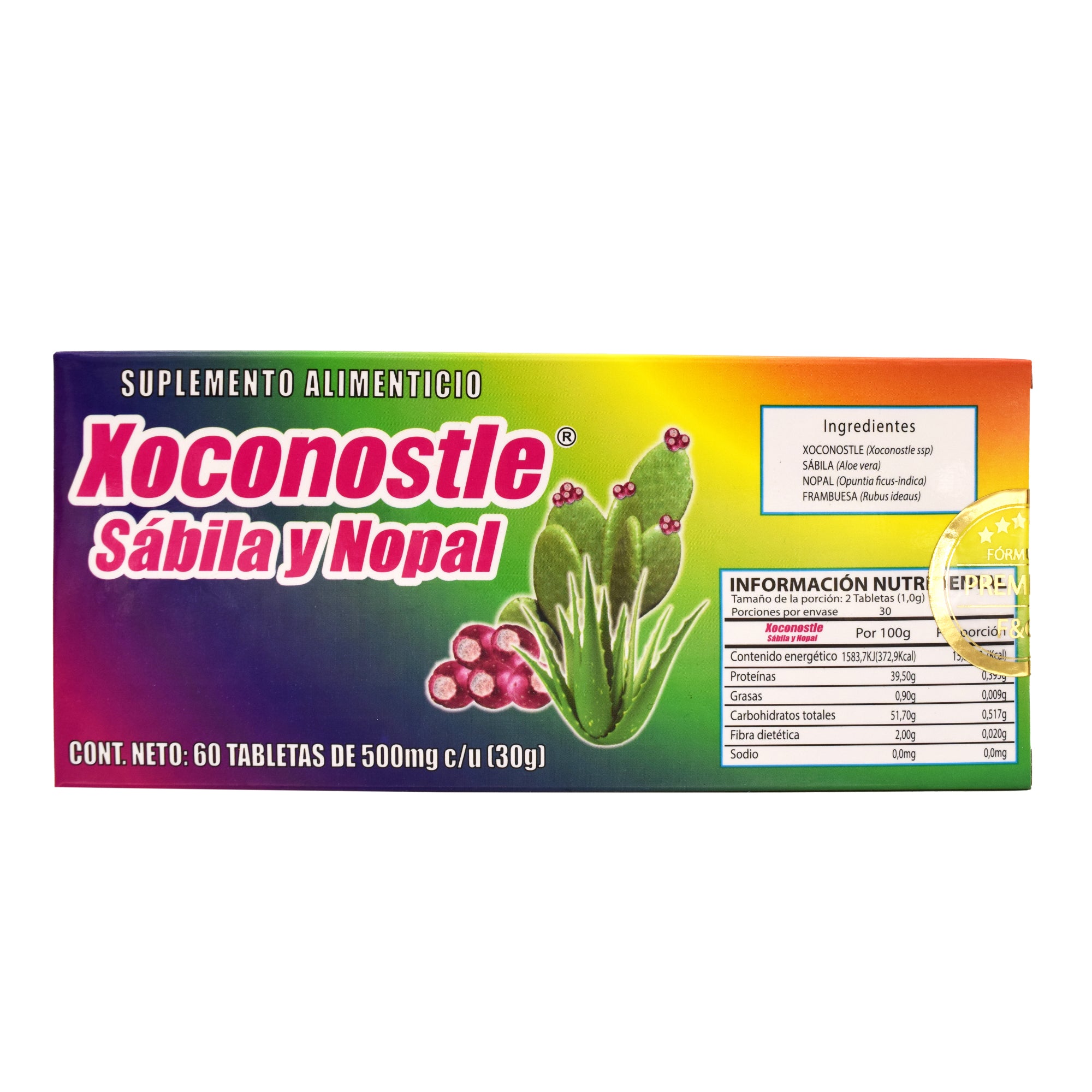 Xoconostle Sabila Y Nopal 60 Tab 500 Mg