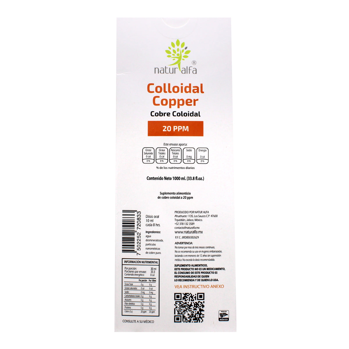 Cobre Coloidal 1 L