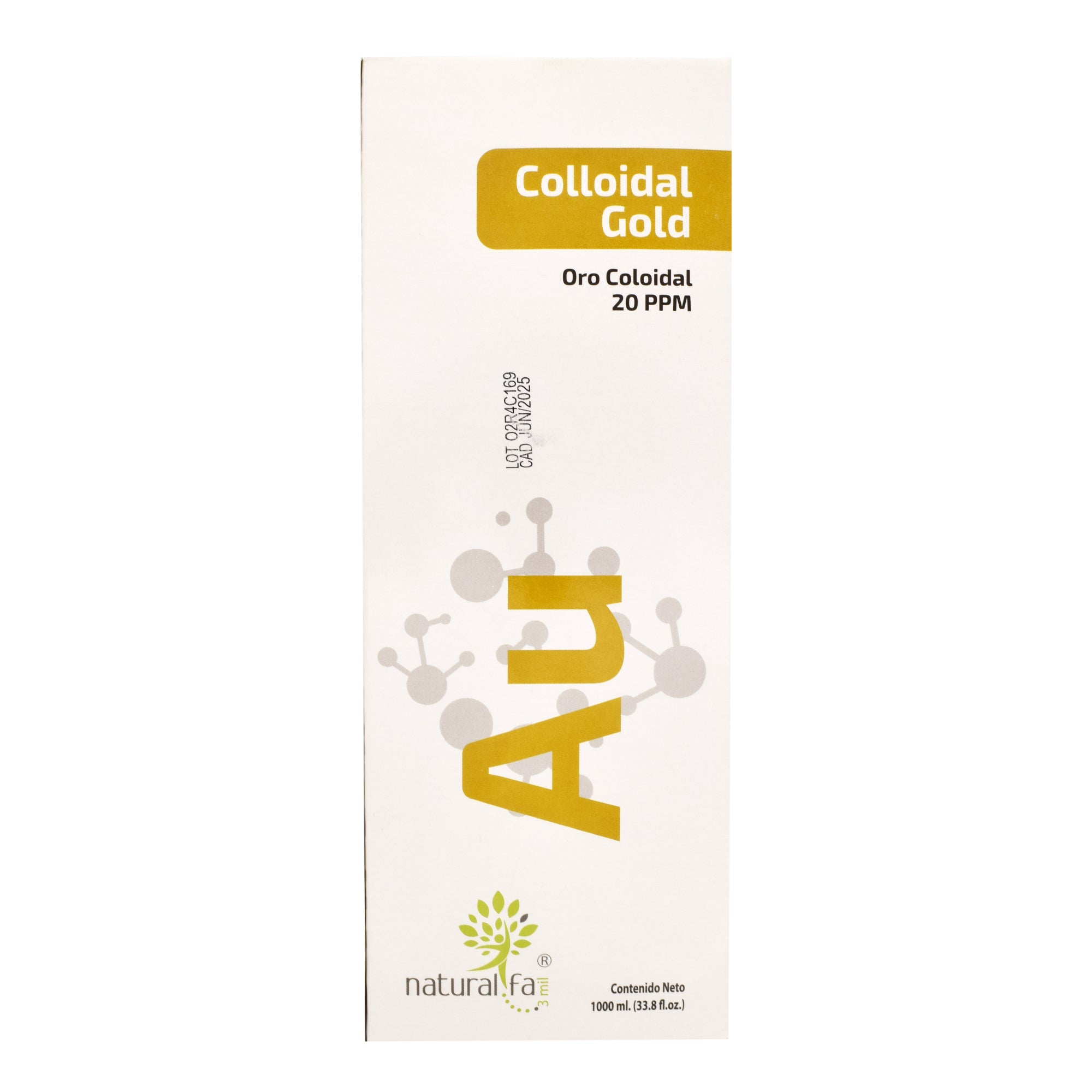 Nutrinoche Oro coloidal - El mejor suplemento mineral de oro coloidal - 30  PPM - Minerales coloidales