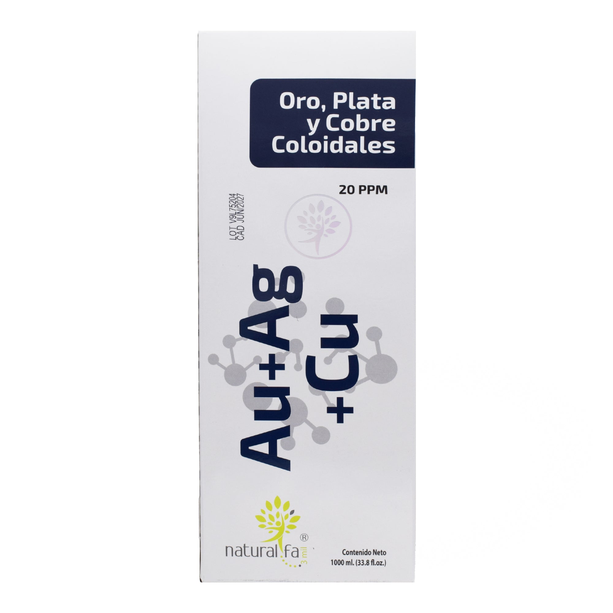 Plata Oro Y Cobre Coloidales  1 L