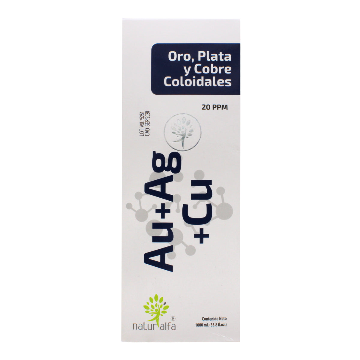Plata Oro Y Cobre Coloidales 1 L