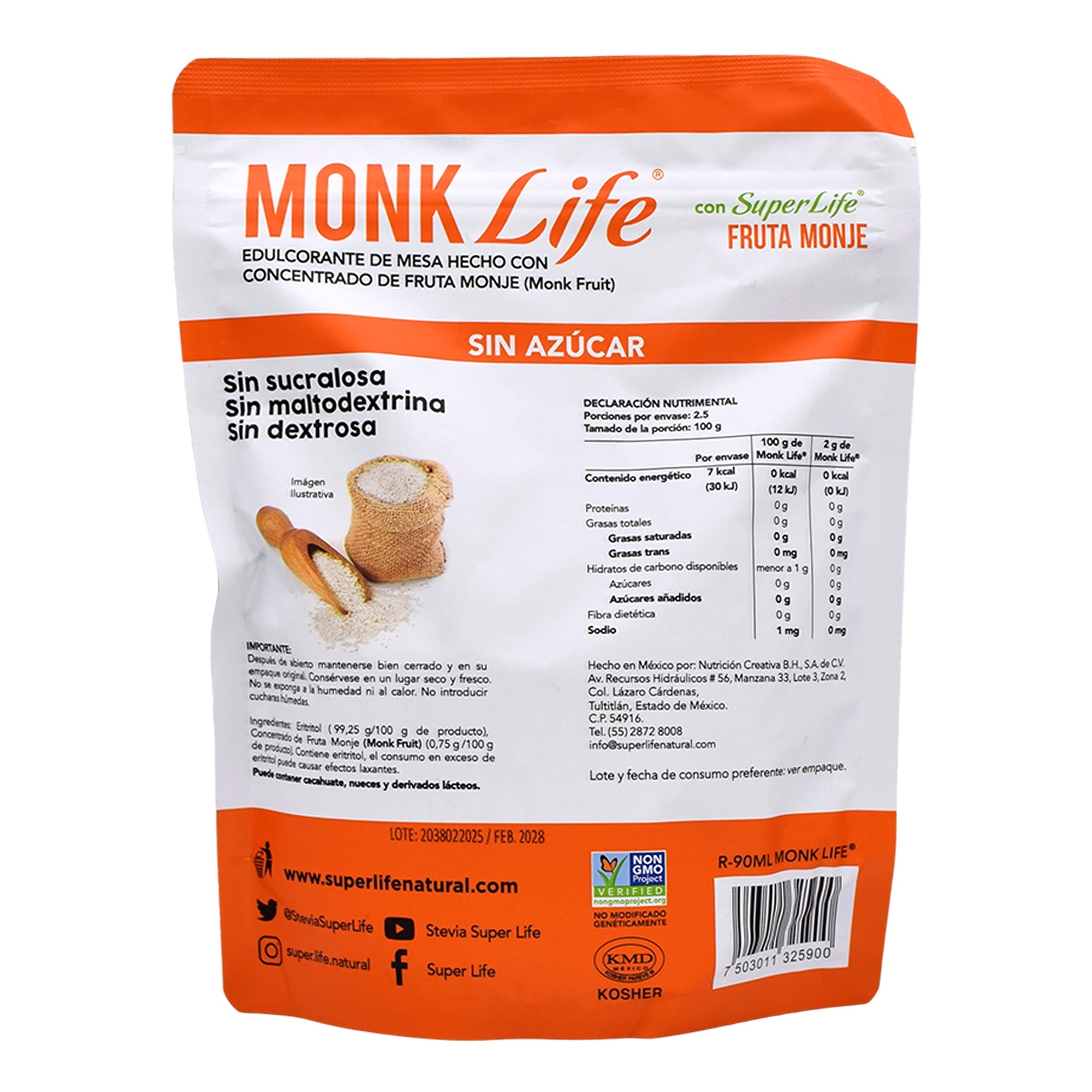 Endulzante Monk Fruit Granulado 250 G