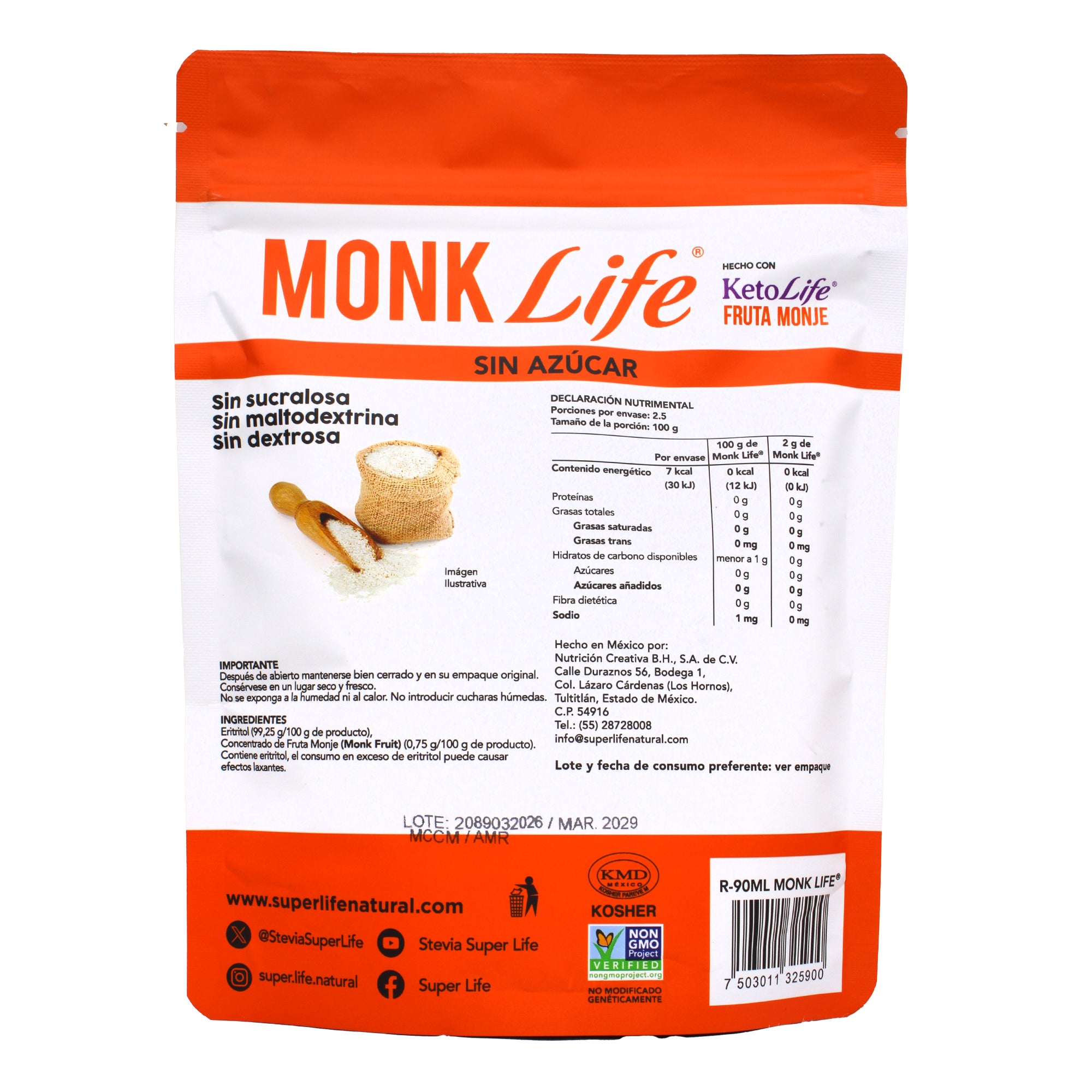 Endulzante Monk Fruit Granulado 250 G