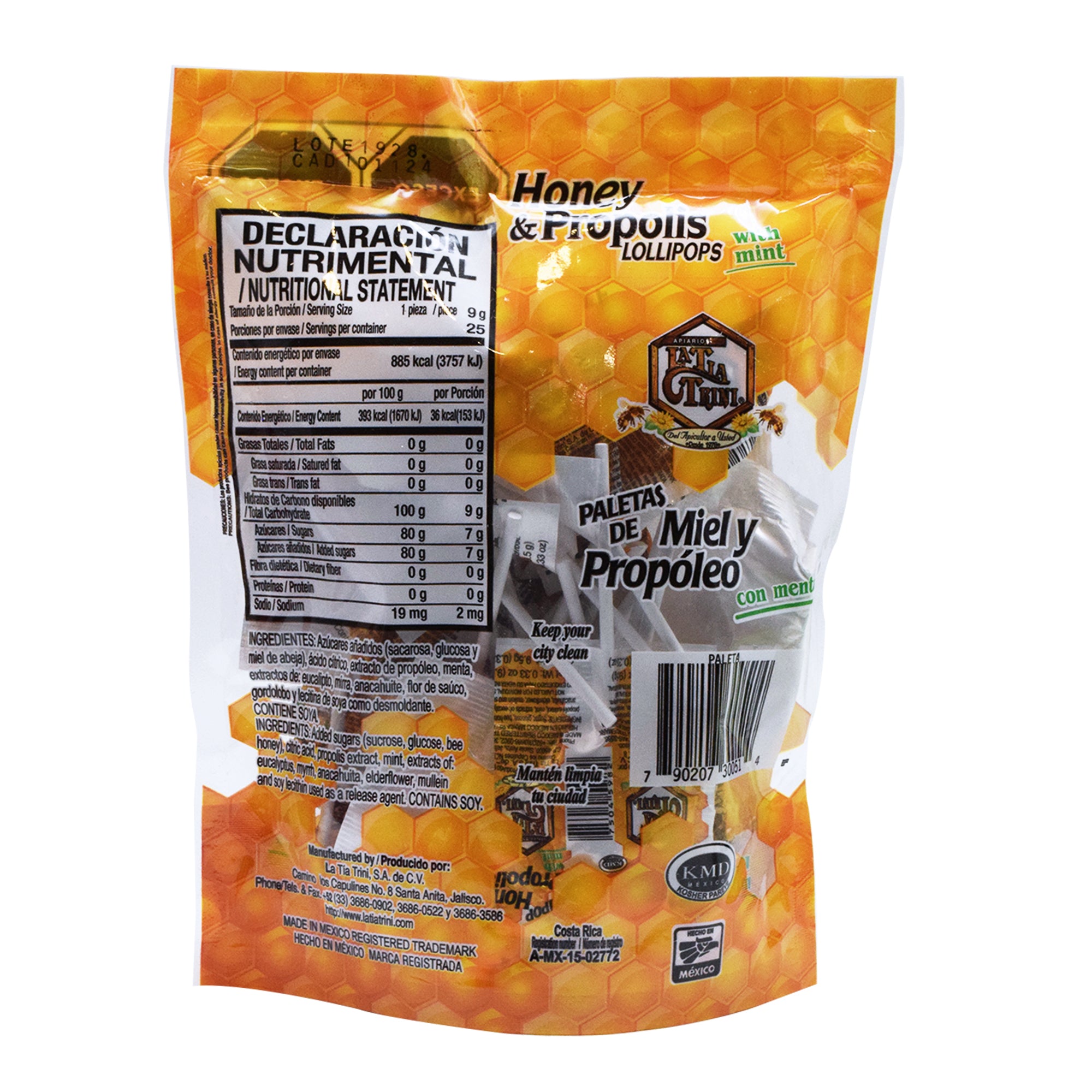 Paleta Miel Y Propoleo 25 Pza