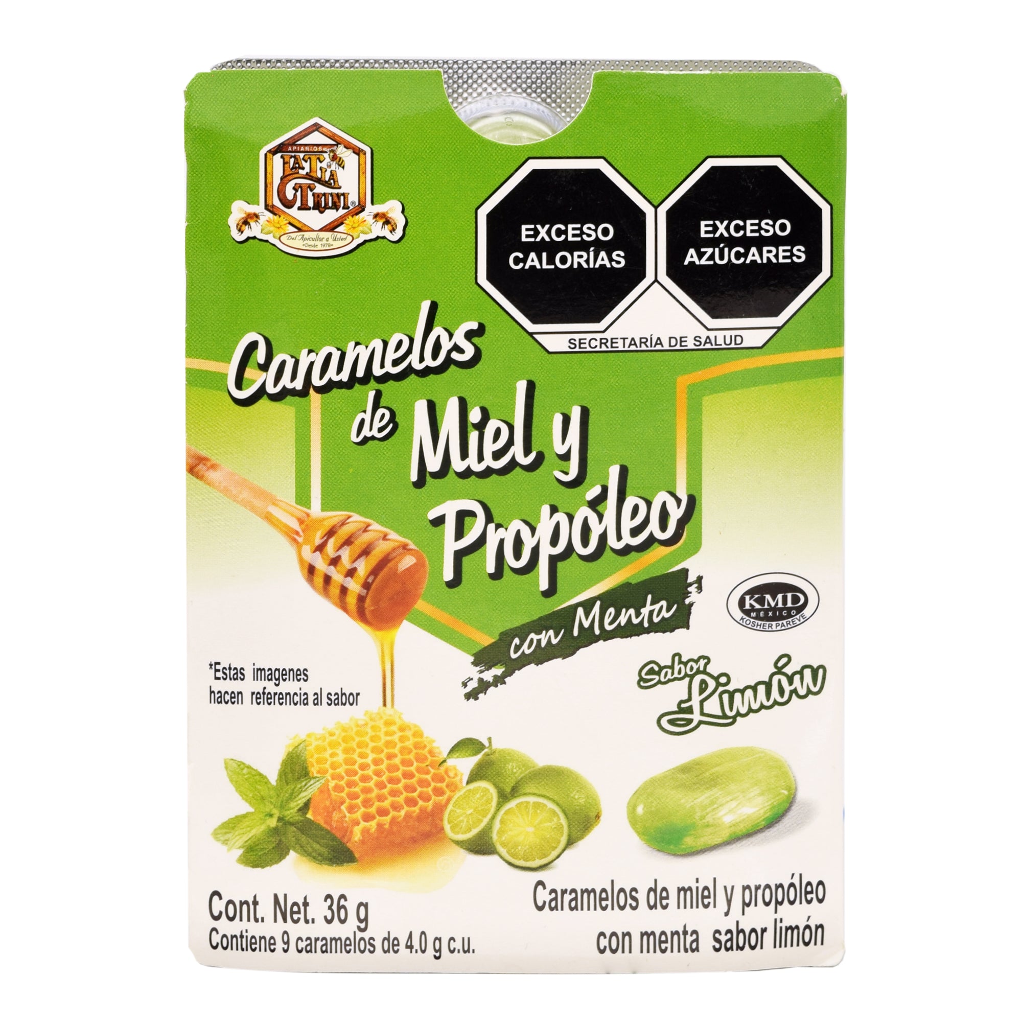 Caramelo De Propoleo Sabor Limon 36 G (Paquete 12)