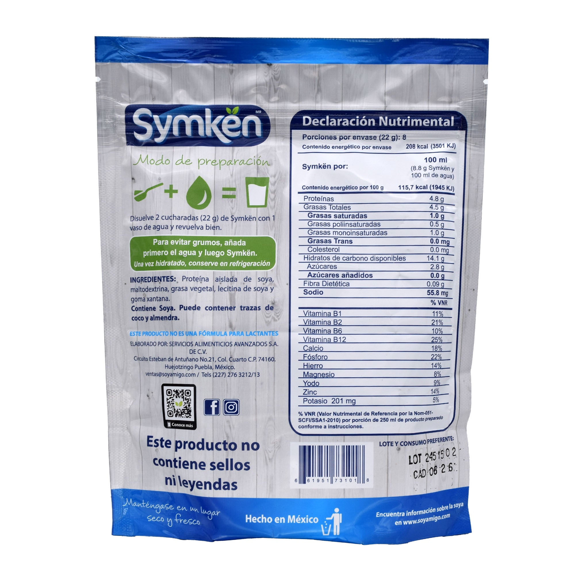 Bebida De Soya Natural 180 G