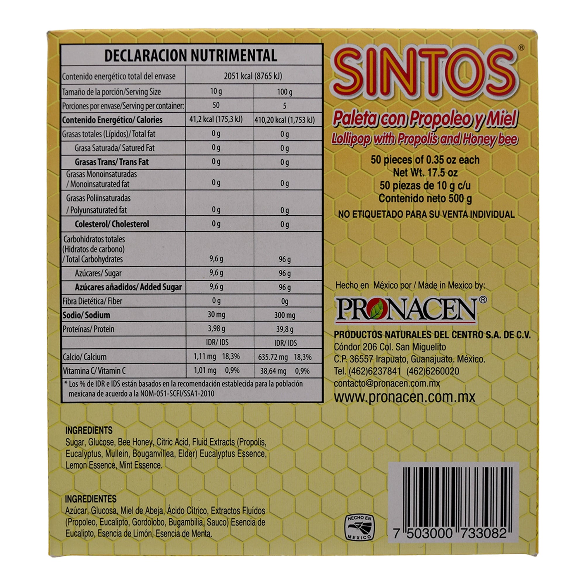 Paleta Sintos 10 G (Paquete 50)