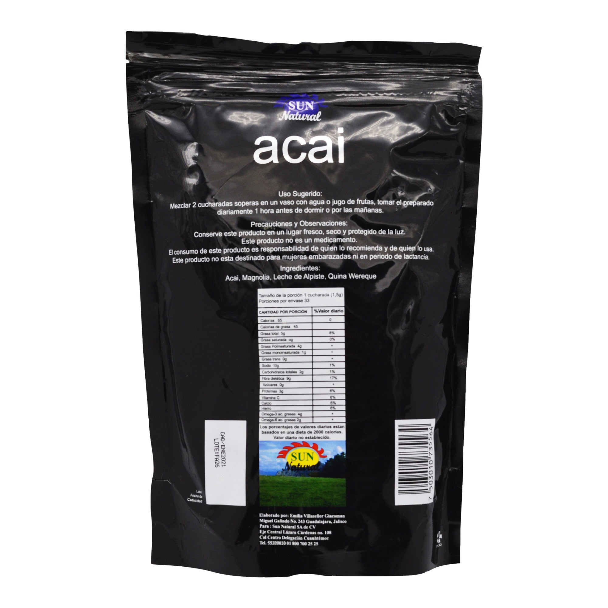 Fibra De Acai Con Alcachofa Y Magnolia 480 G