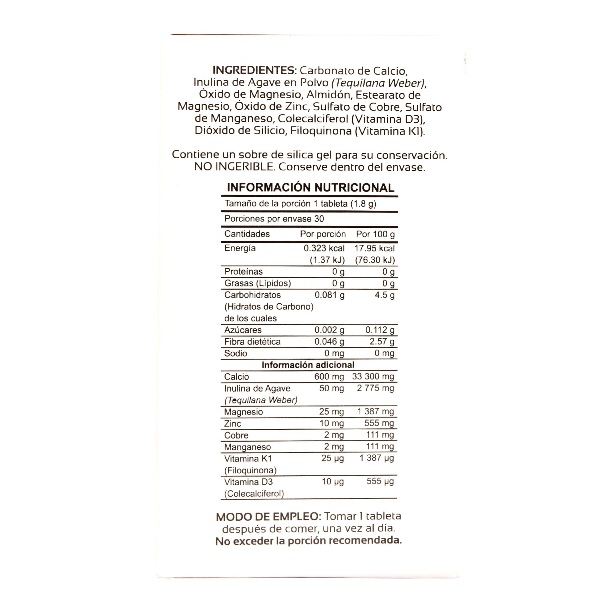 Calcio 600 Minerales 30 Tab