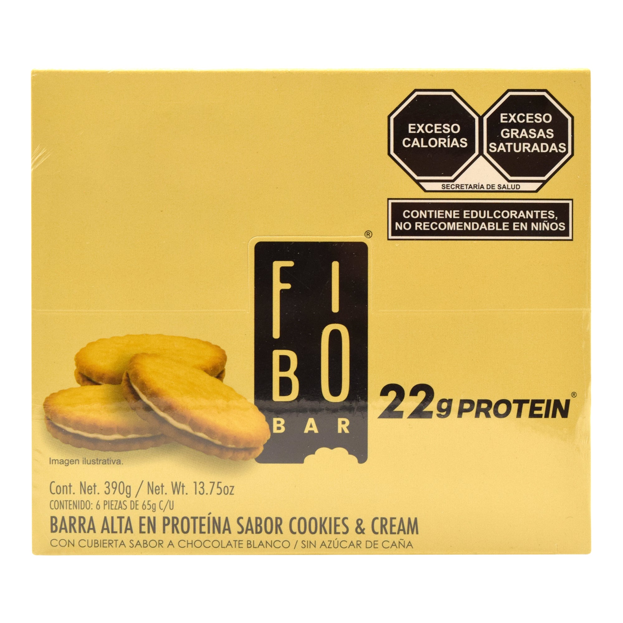 Barra de proteina cookies and cream 65 g (PAQUETE 6)