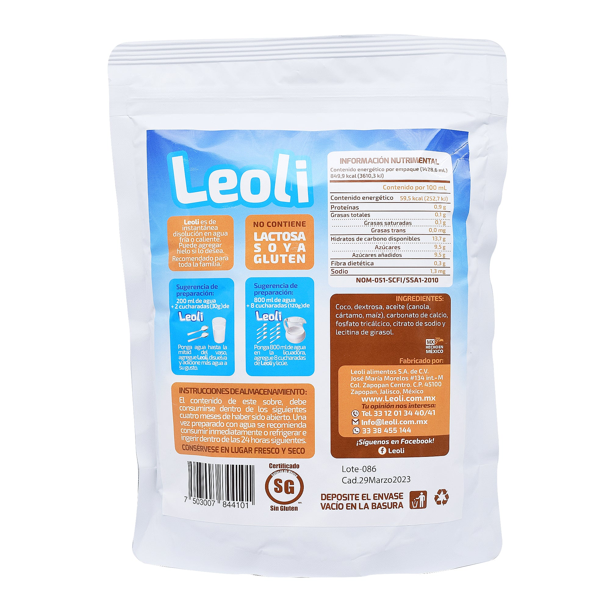 Bebida De Coco 500 G