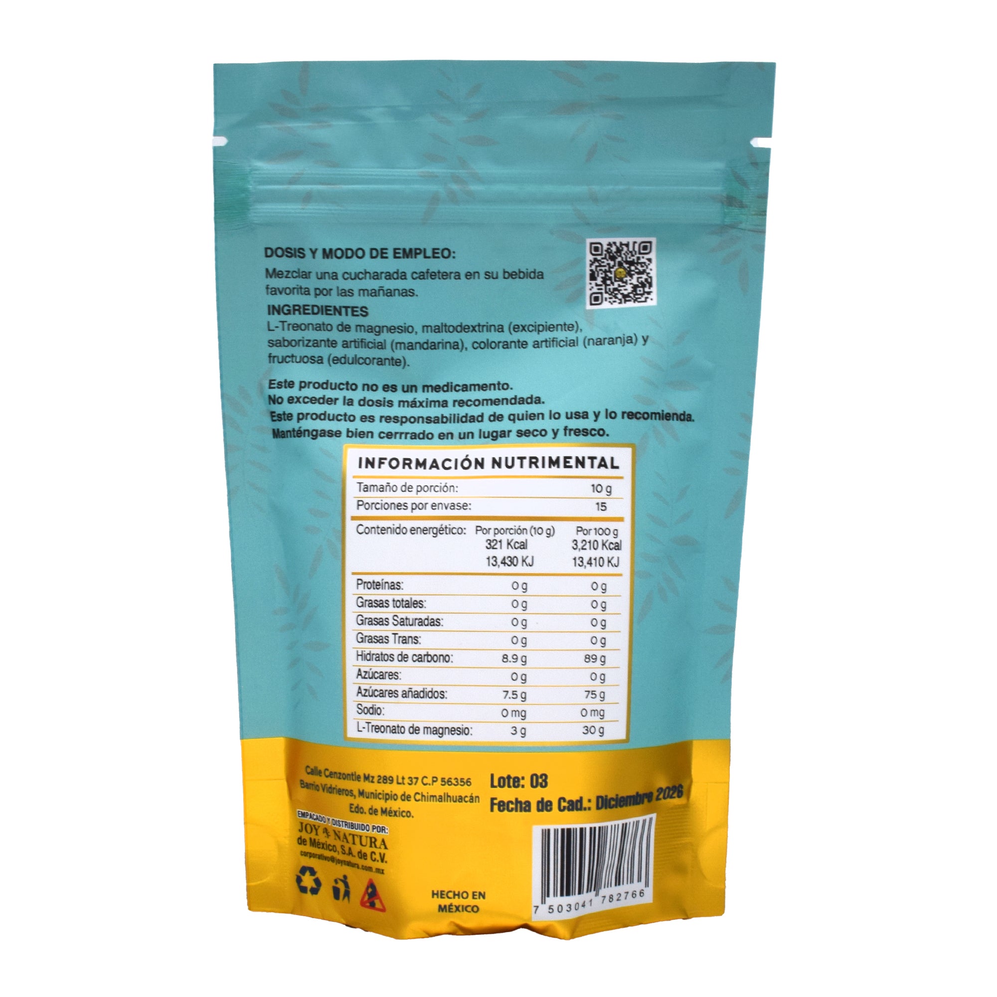 Treonato De Magnesio Mandarina 150 G