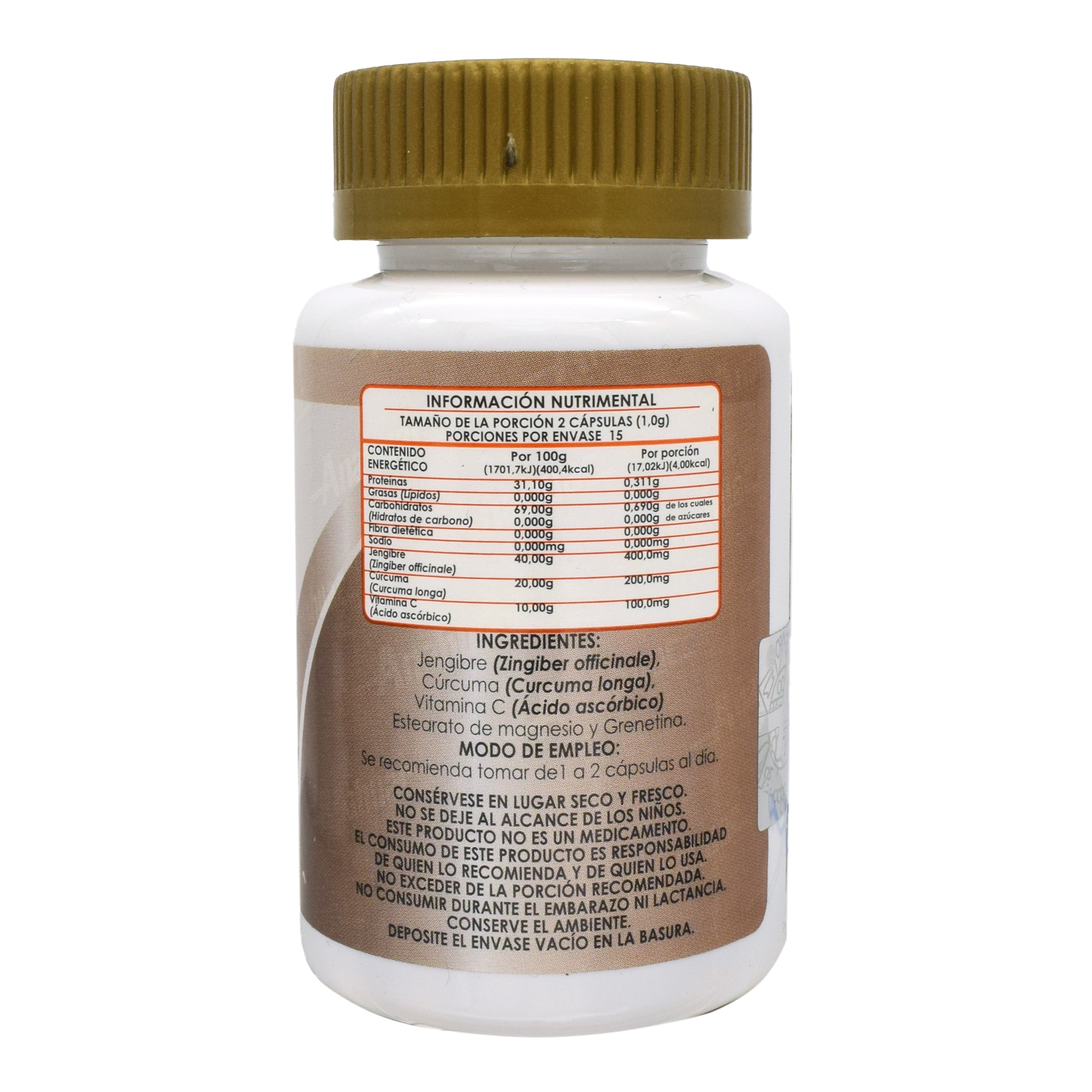 Jengibre Curcuma Y Vitamina C 30 Cap