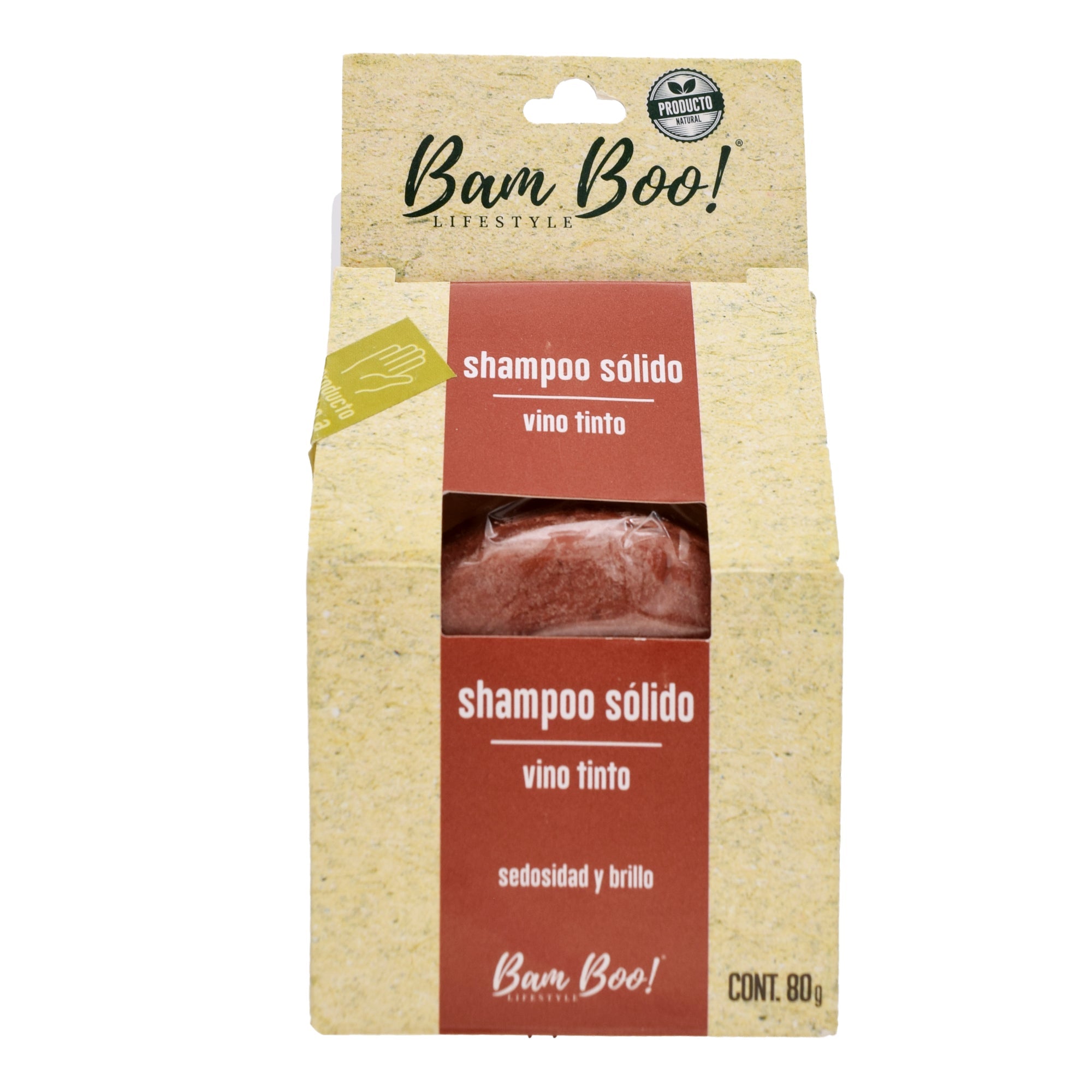 Shampoo Solido Vino Tinto 80 G