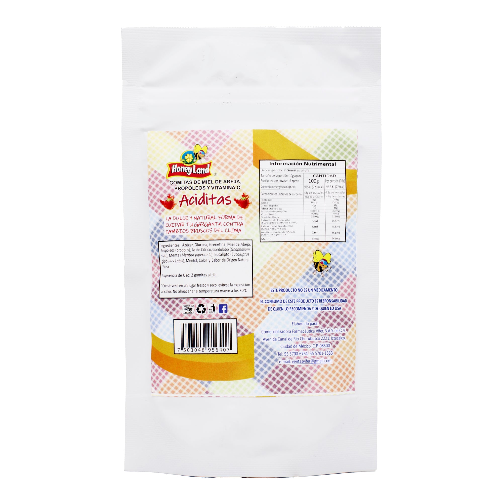Gomitas De Miel Sabor Fresa 60 G (Paquete 6)