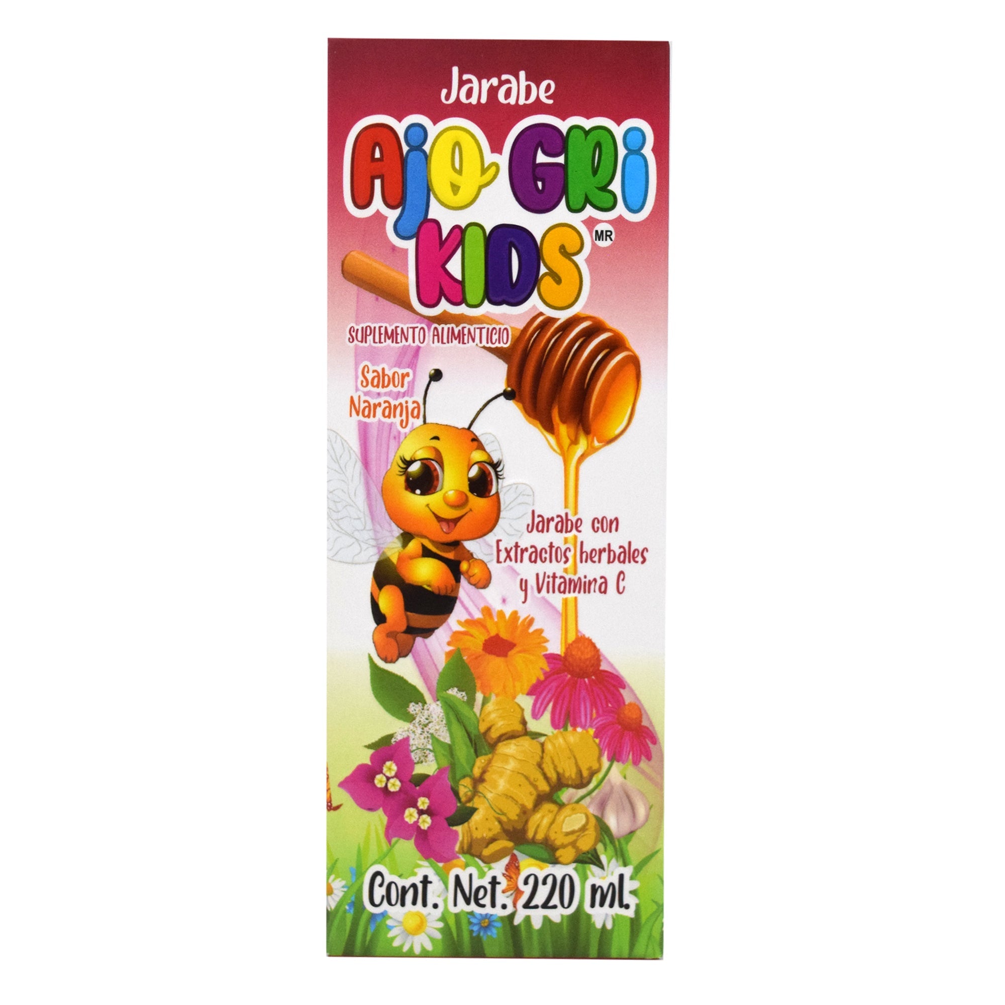 Jarabe Ajo Gri Kids Naranja 220 Ml