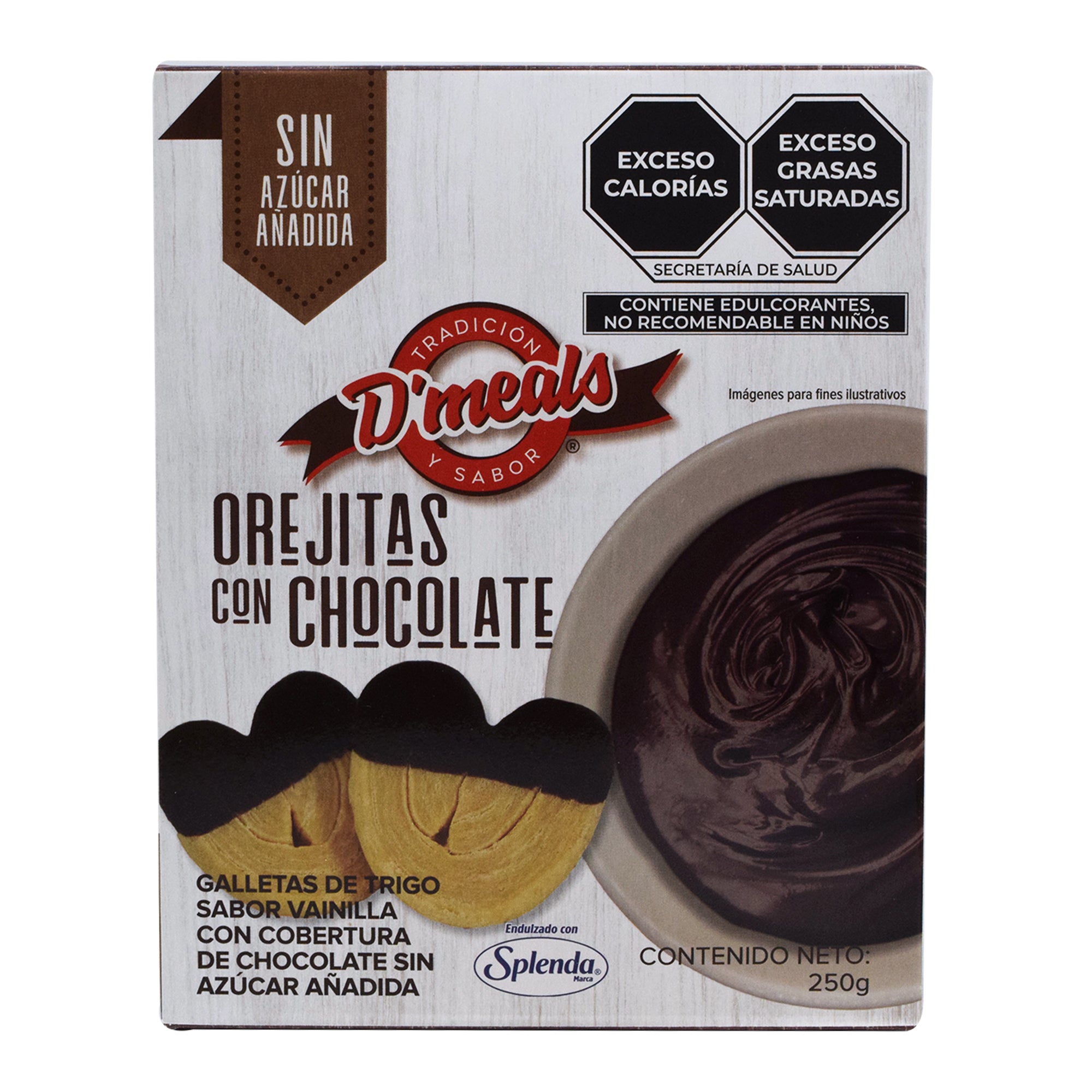Orejitas Con Chocolate Sin Azucar 250 G