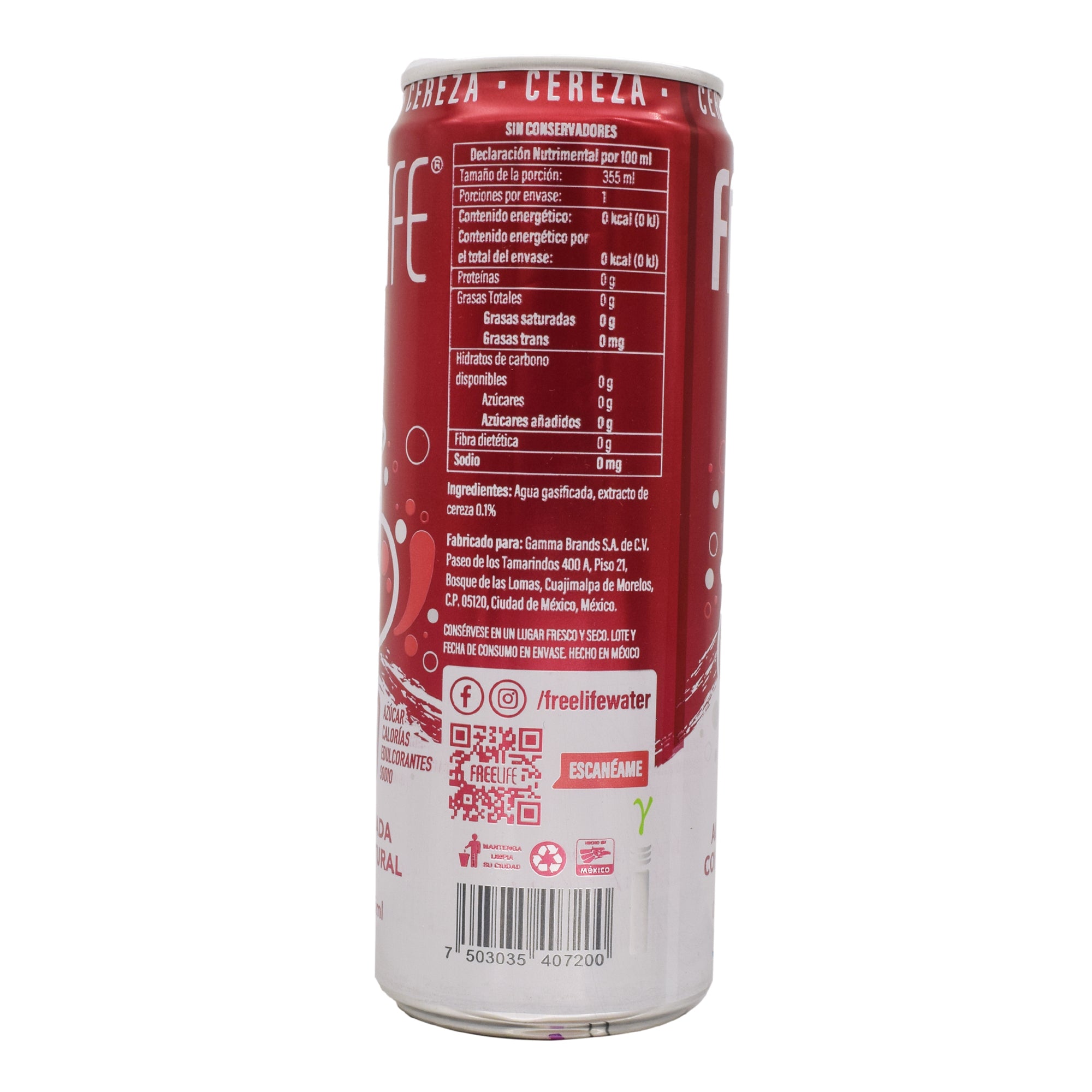 Agua Gasificada Cereza 355 Ml