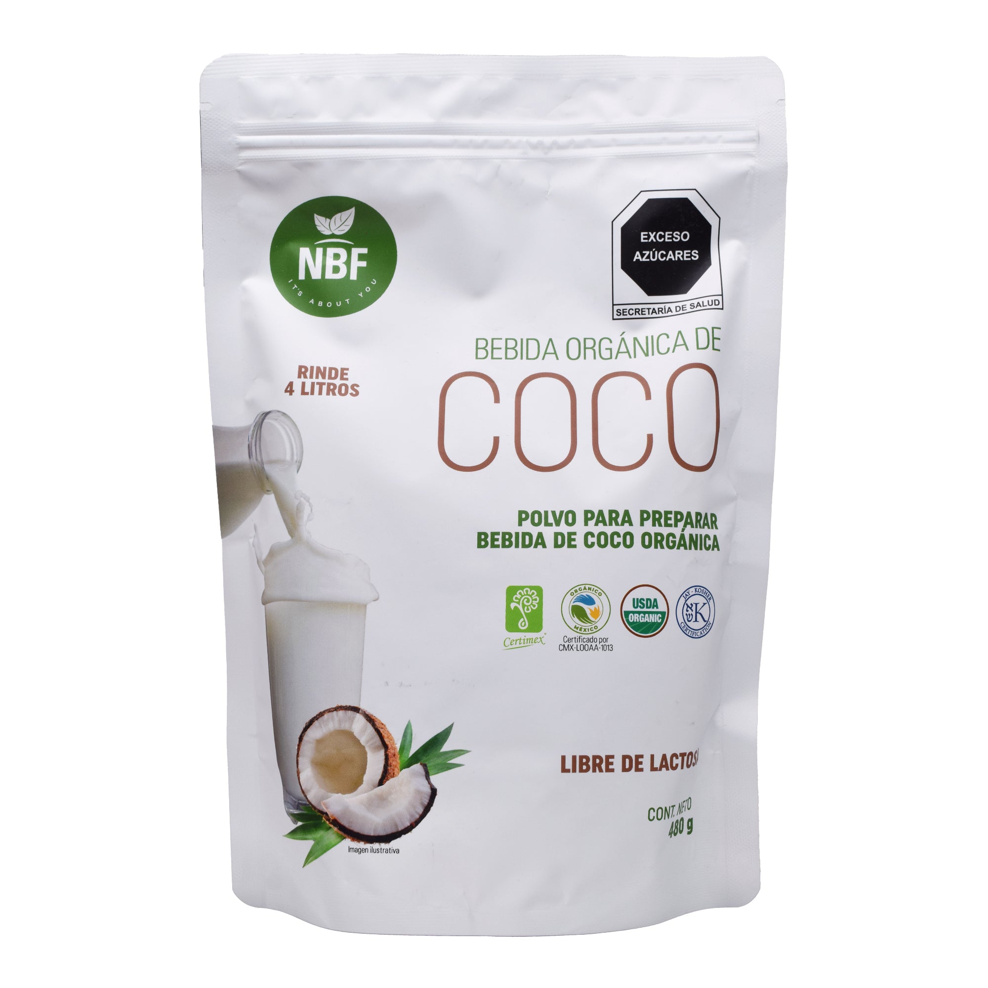 Bebida De Coco Organico En Polvo 480 G