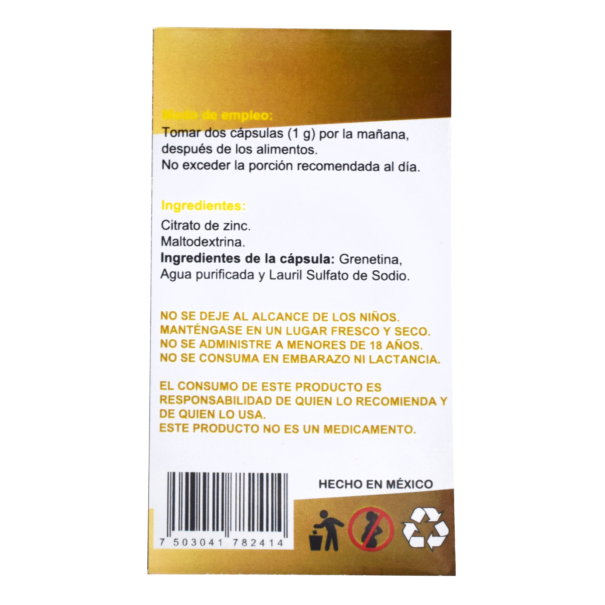 Citrato De Zinc 60 Cap