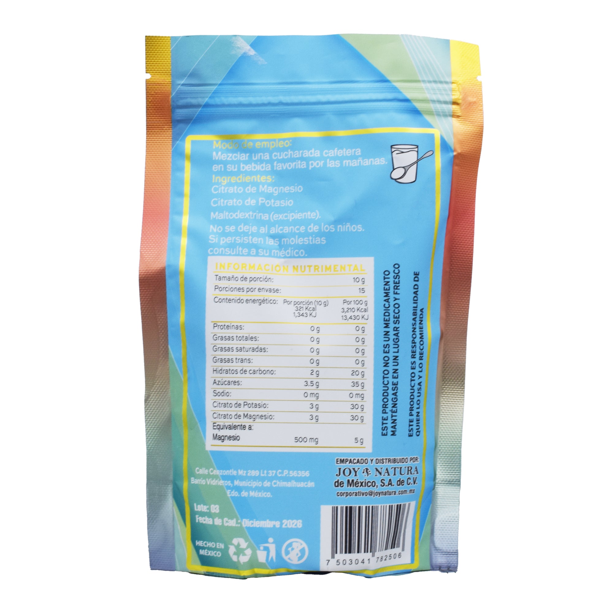 Citrato Magnesio Potasio Natural 150 G