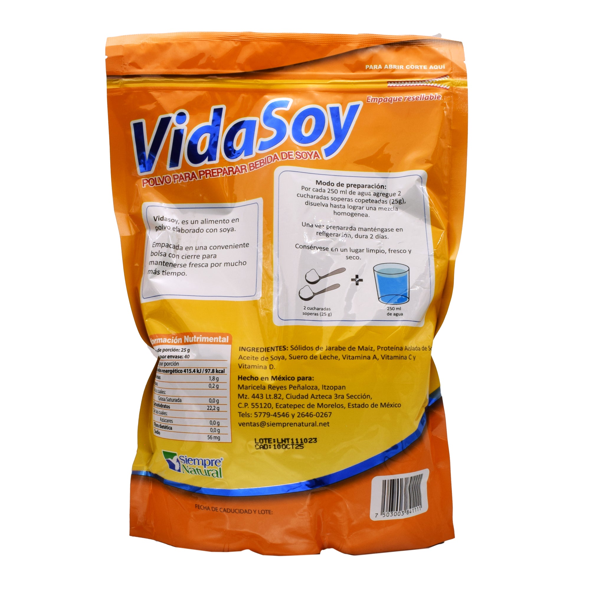 Bebida De Soya Natural 1 Kg