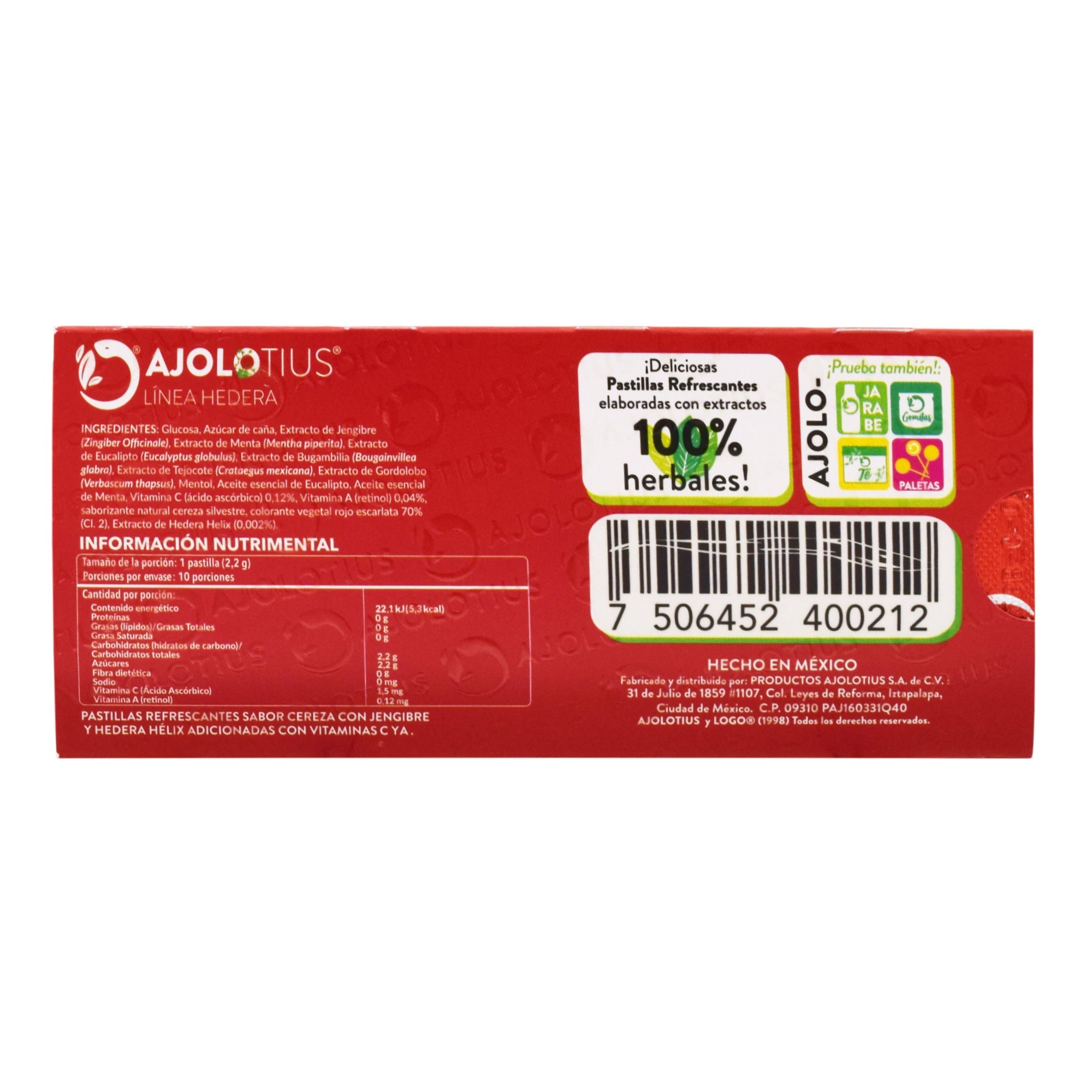 Pastillas Refrescantes Jengibre Hedera 10 Pz (Paquete 10)