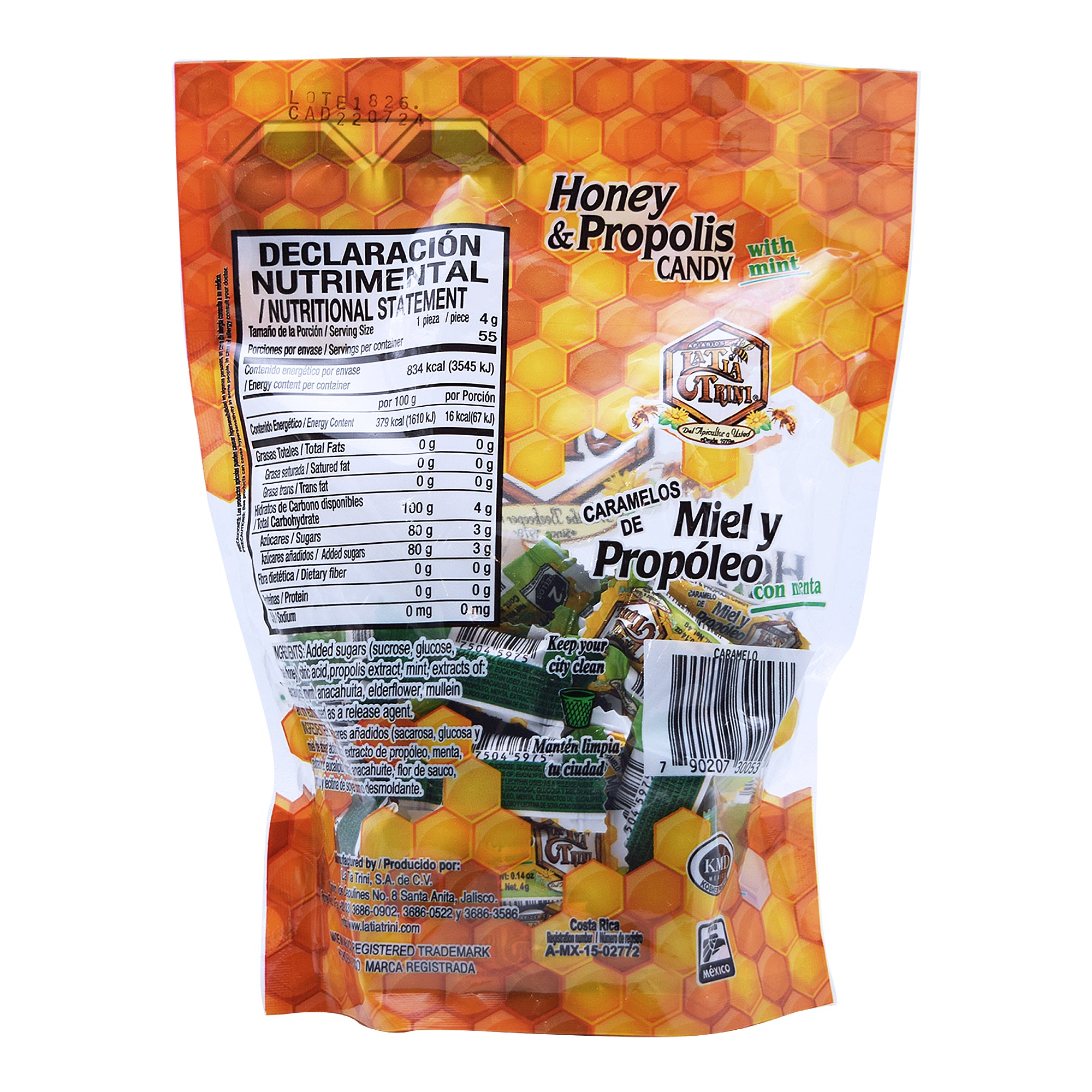 Caramelo De Propoleo Y Menta 55 Pza