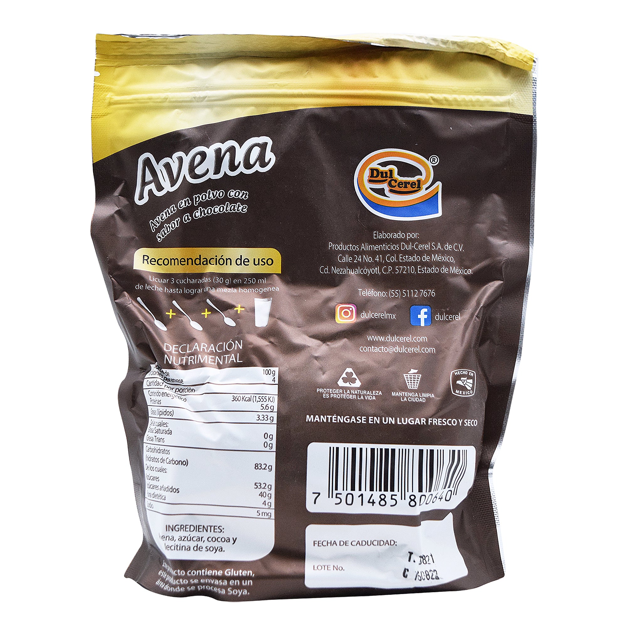 Bebida De Avena Sab Chocolate 400 G