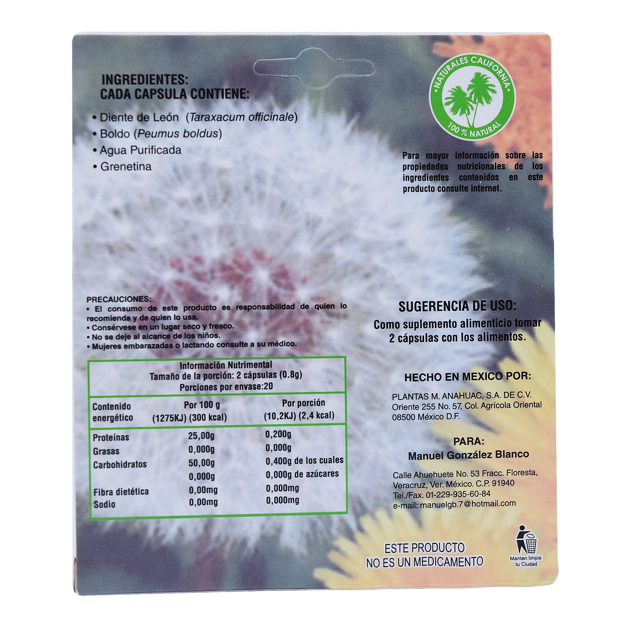 Diente De Leon 40 Cap