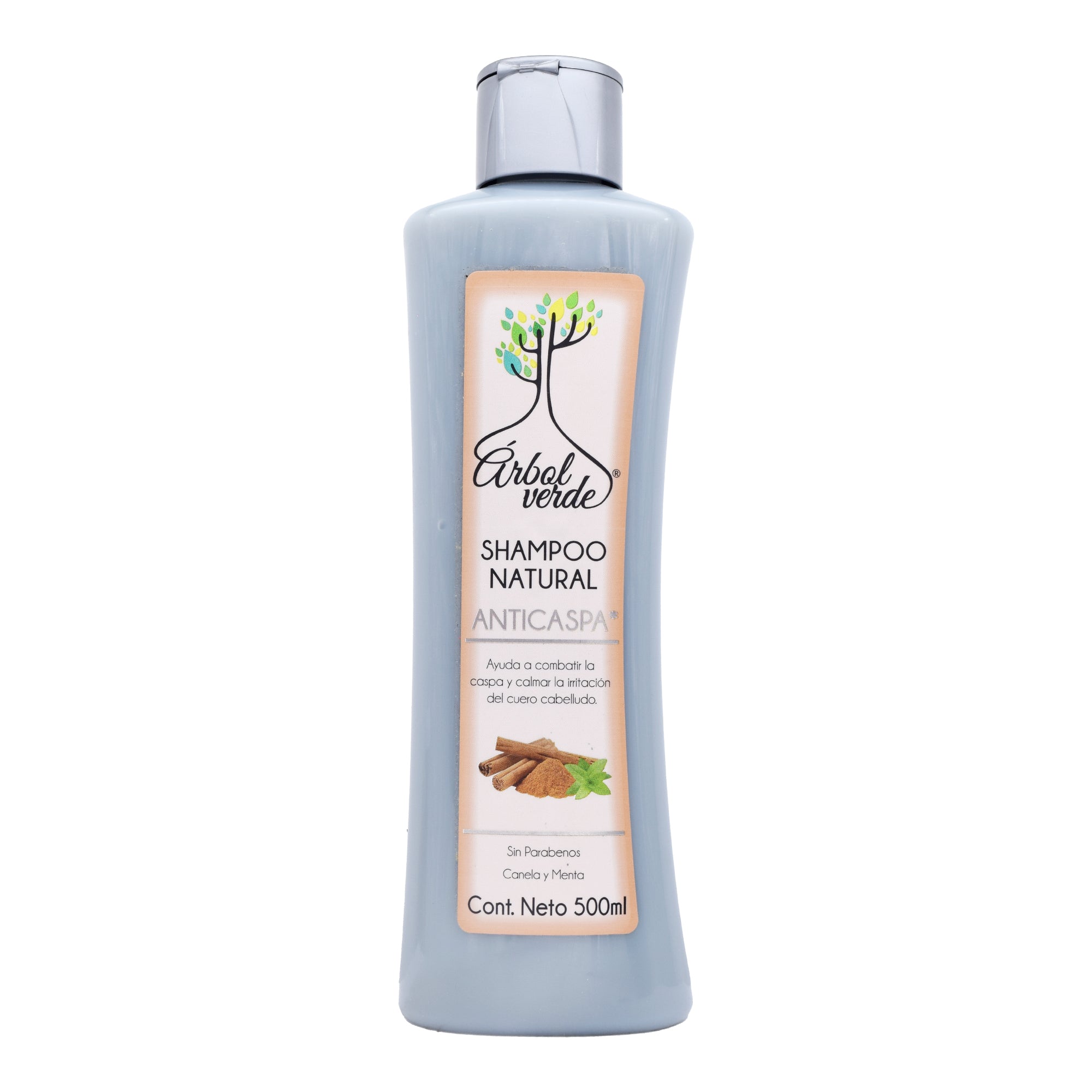 Shampoo Anti Caspa Con Canela Y Menta 500 Ml