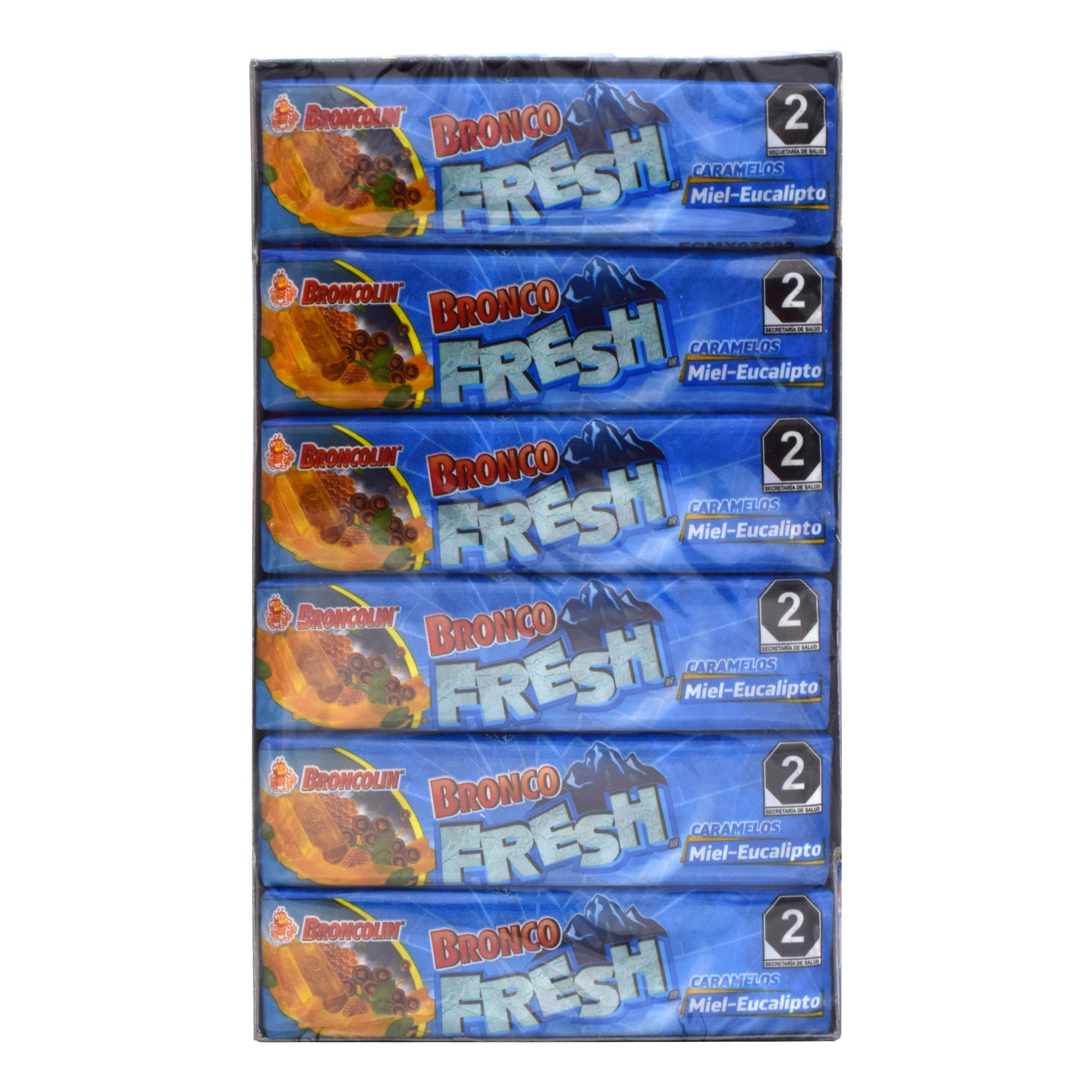 Caramelo Miel Mentol Bronco Fresh 33 G (Paquete 12)