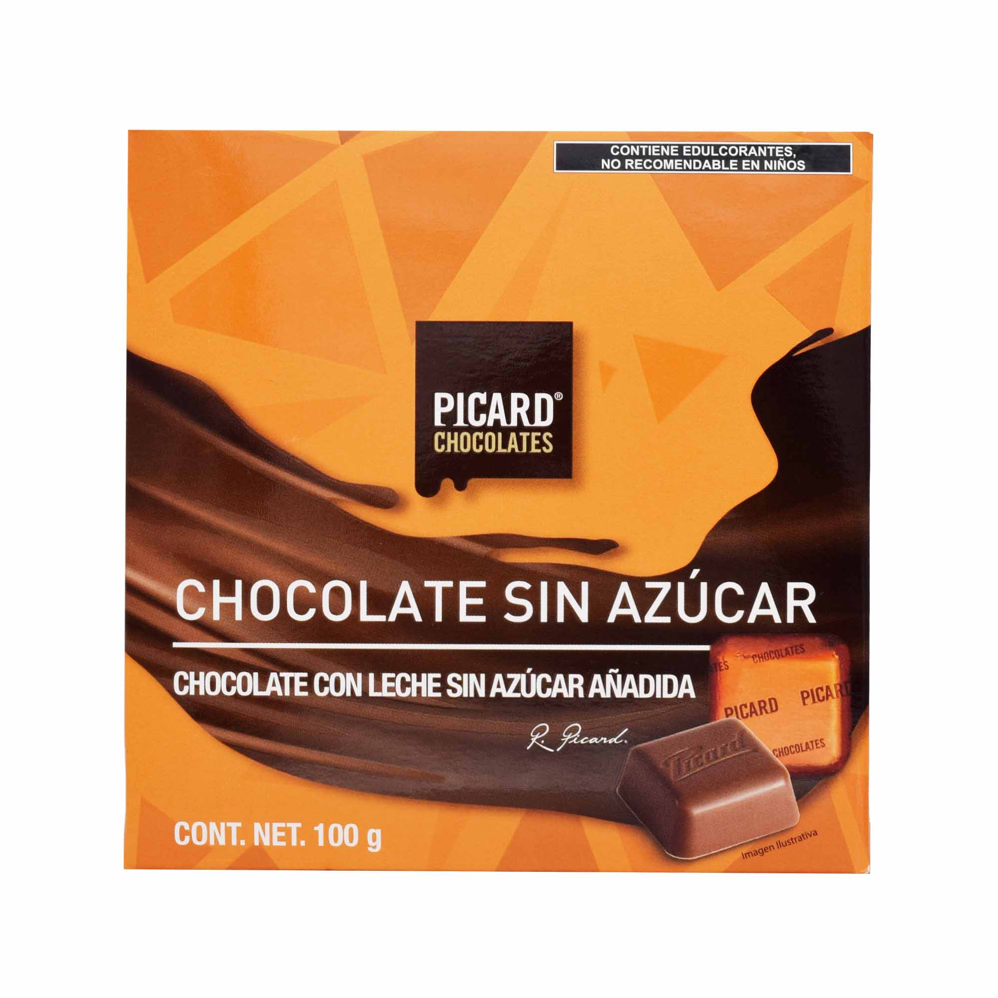 Chocolate Macizo Sin Azucar Naranja 100 G