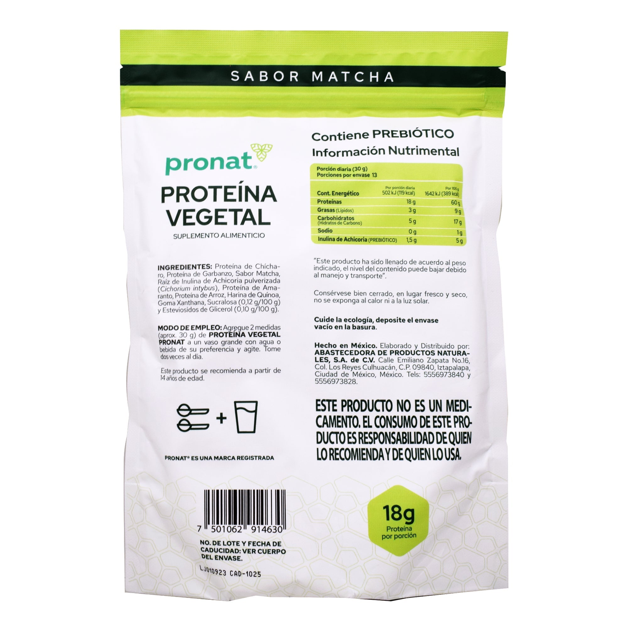 Proteina vegetal matcha 400 g