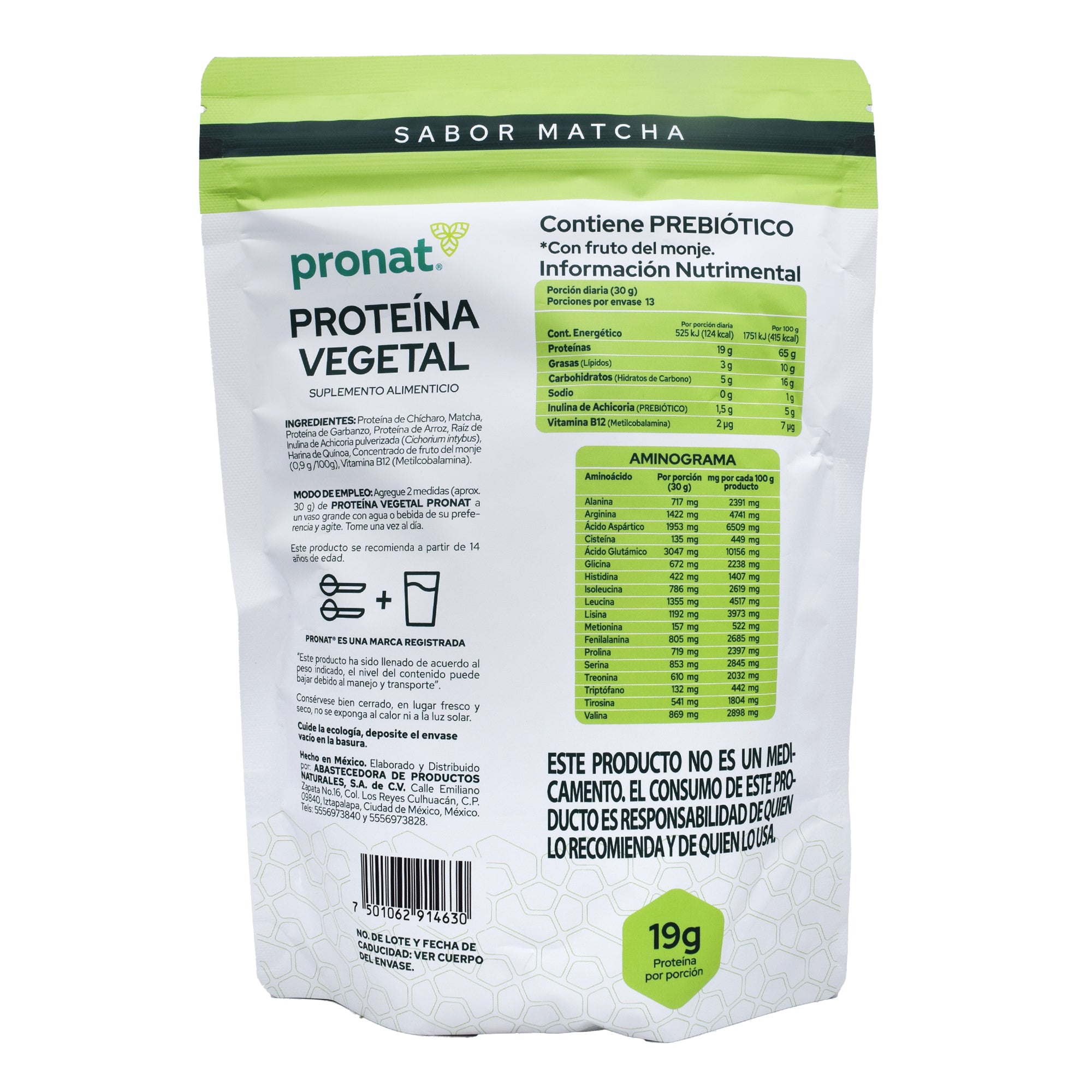 Proteina Vegetal Matcha 400 G
