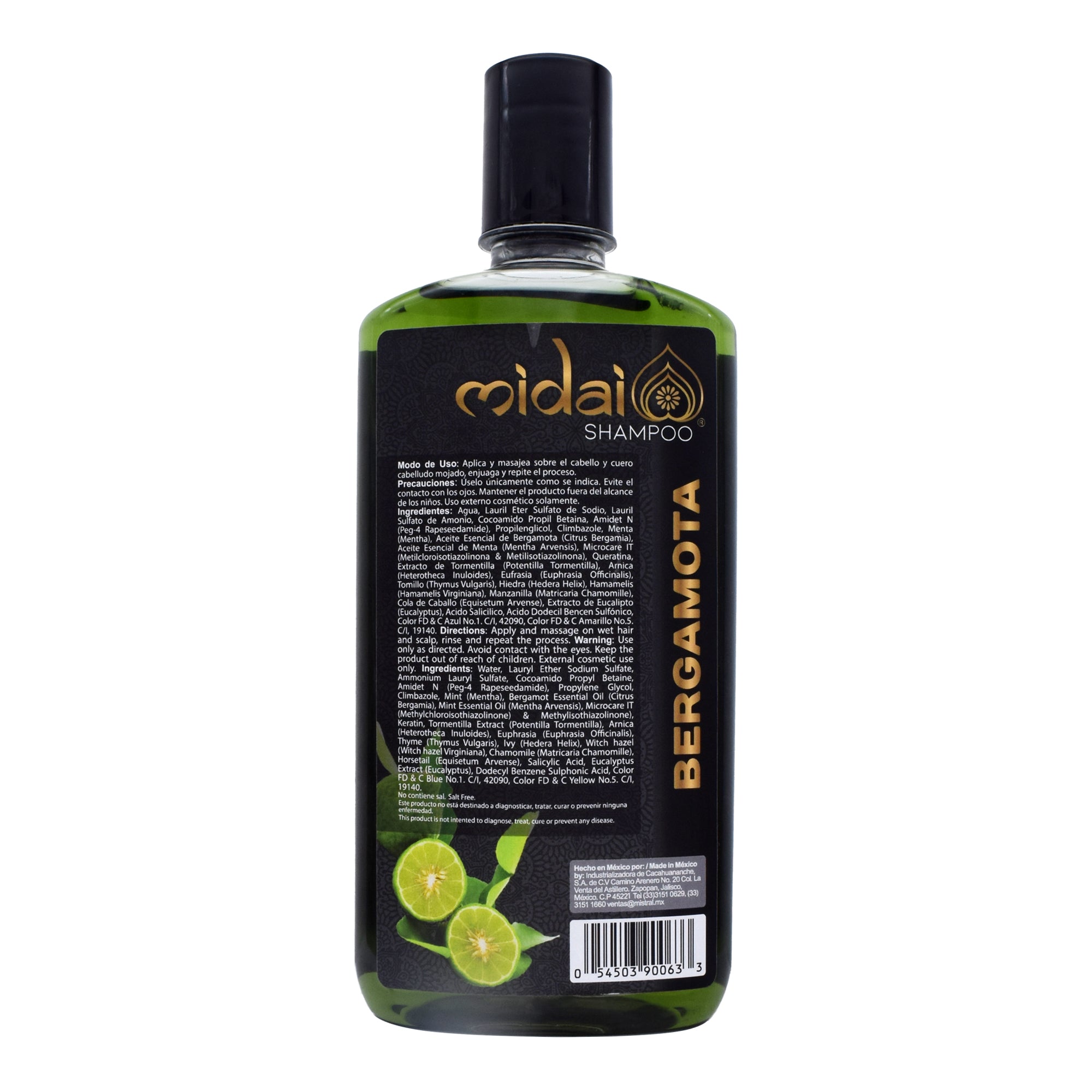 Shampoo Bergamota Y Keratina 500 Ml