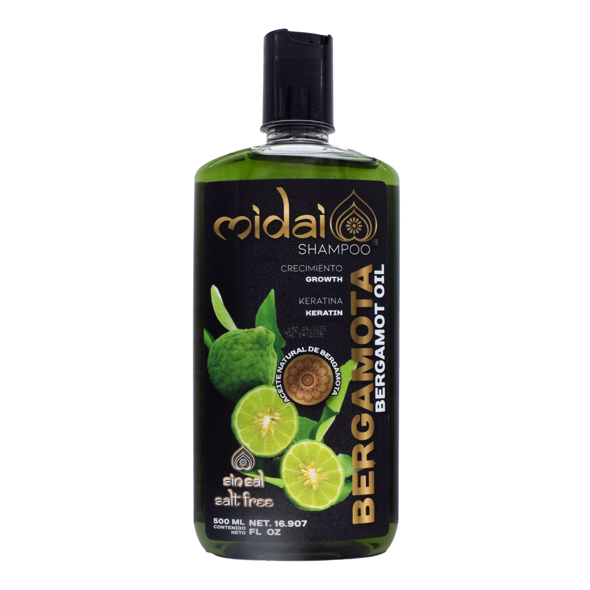 Shampoo Bergamota Y Keratina 500 Ml