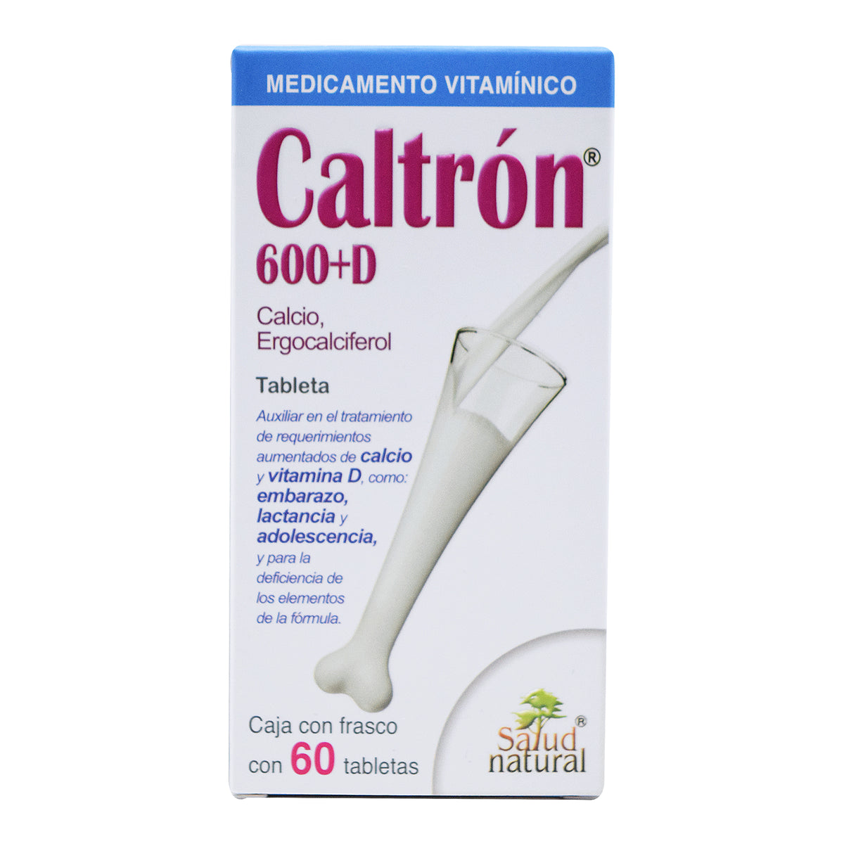 Calcio caltron 600 mas d 60 tab salud natural - Súper Naturista