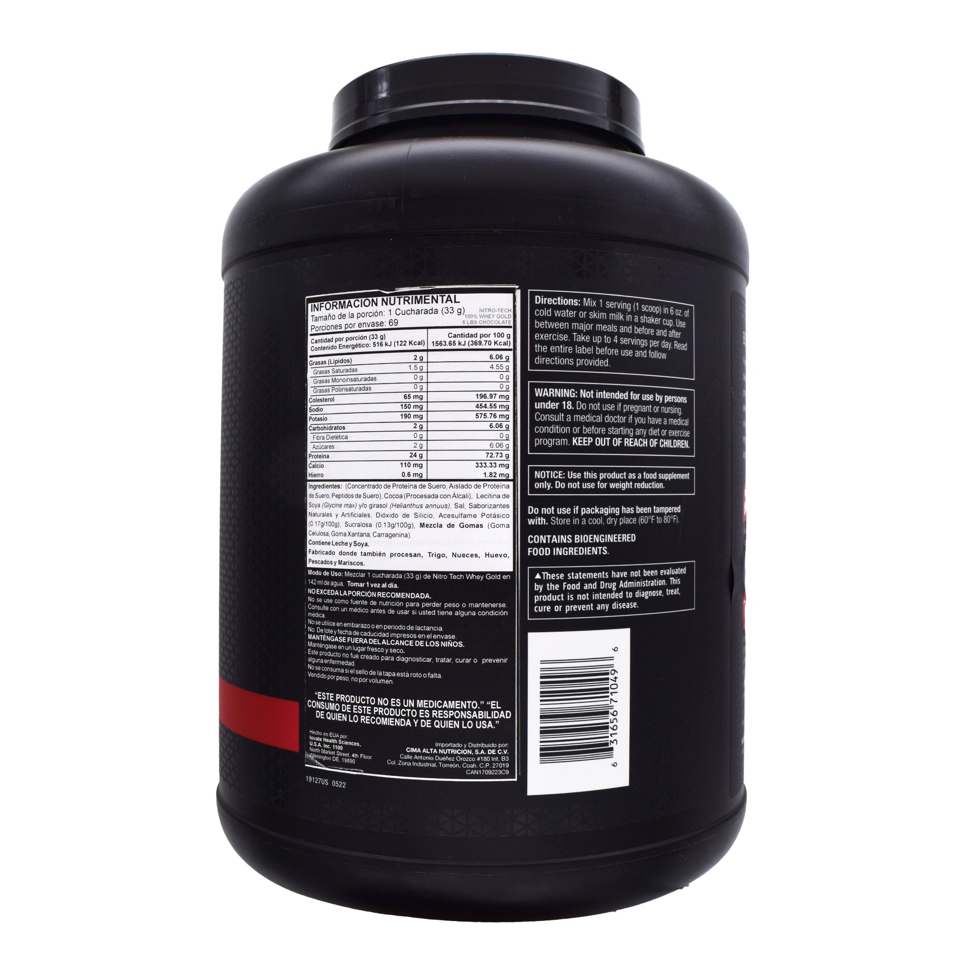 Nitro Tech 100% Whey Gold Chocolate 2.27 Kg