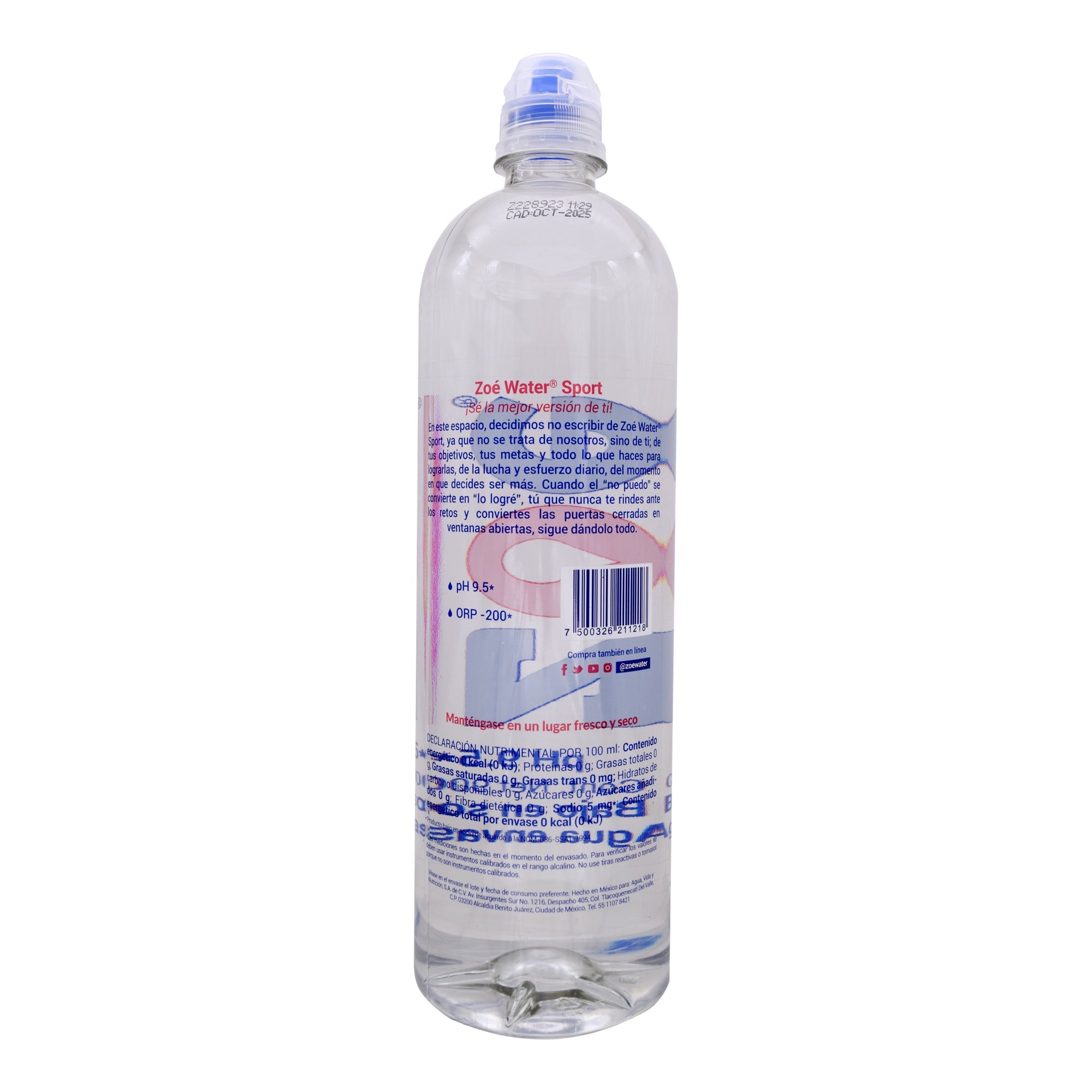 Agua Alcalina Ionizada Electrolitos Ph 9.5 900 Ml