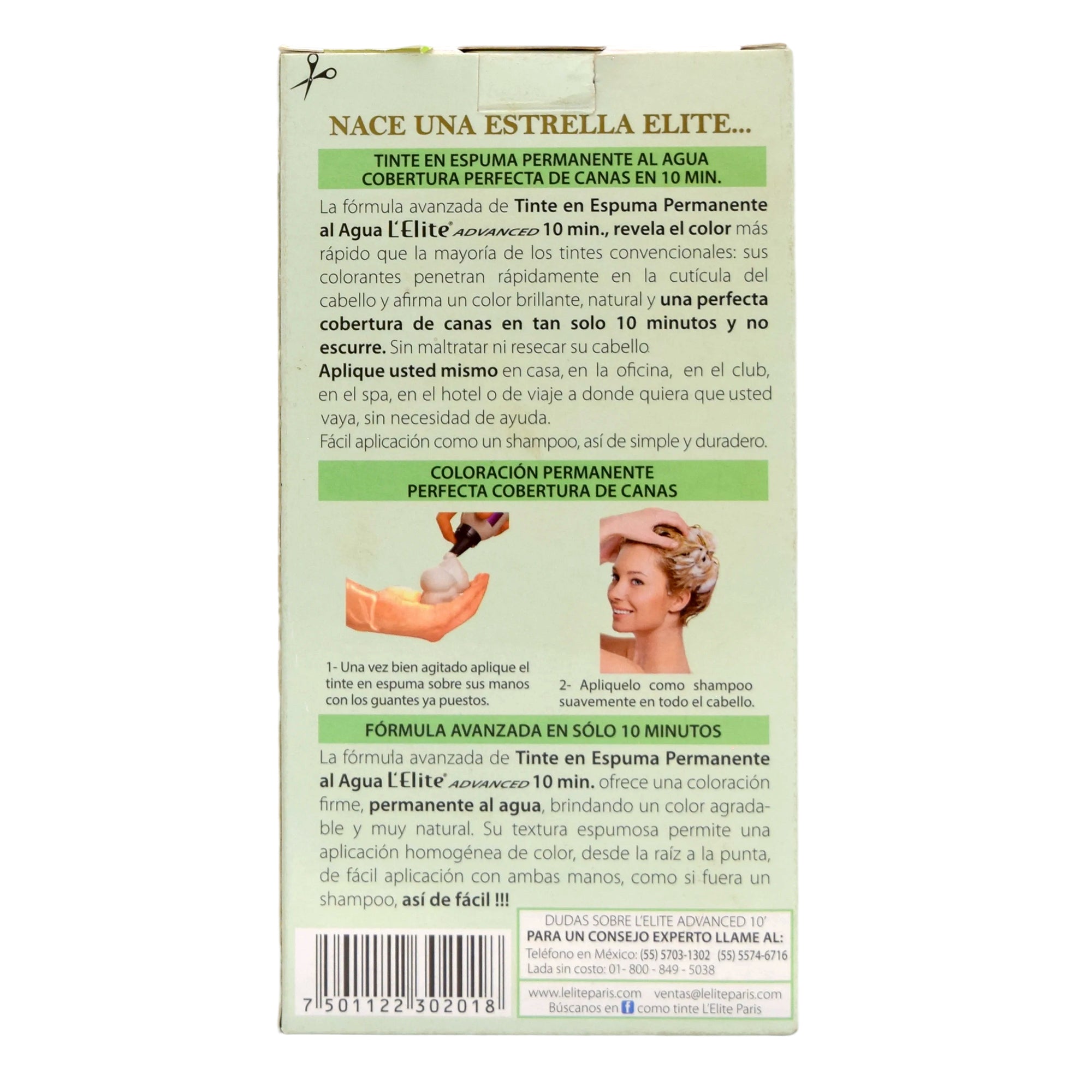 Tinte En Espuma Permanente Al Agua Negro Mujer 6 G