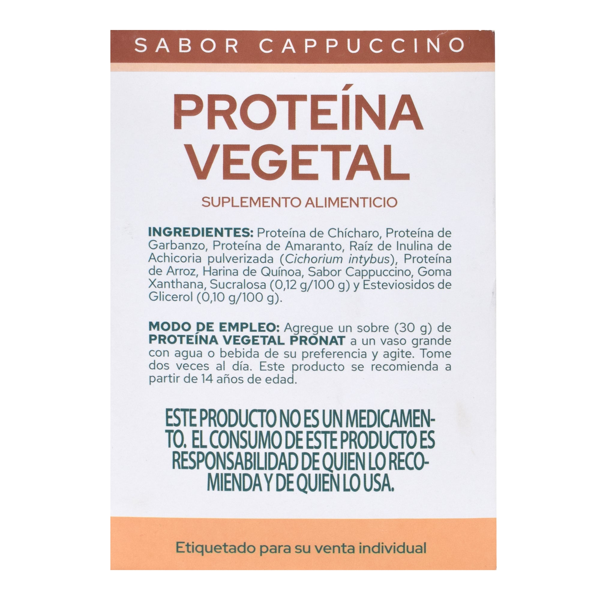 Proteina Vegetal Cappuccino 30 G (PAQUETE 12)