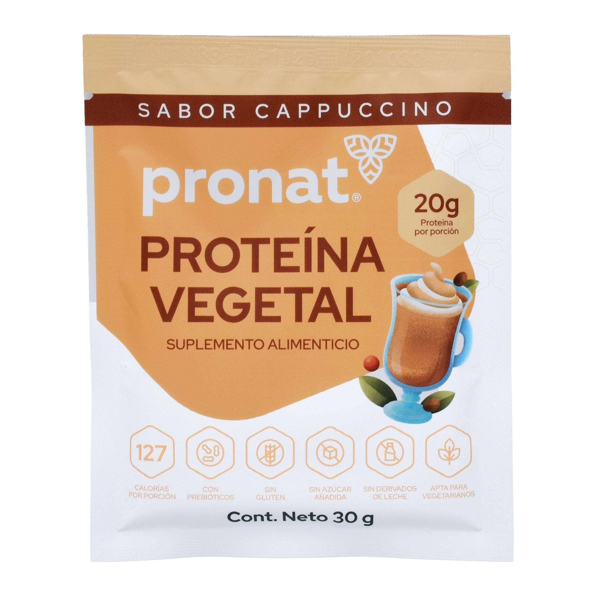 Proteina Vegetal Cappuccino 30 G (PAQUETE 12)