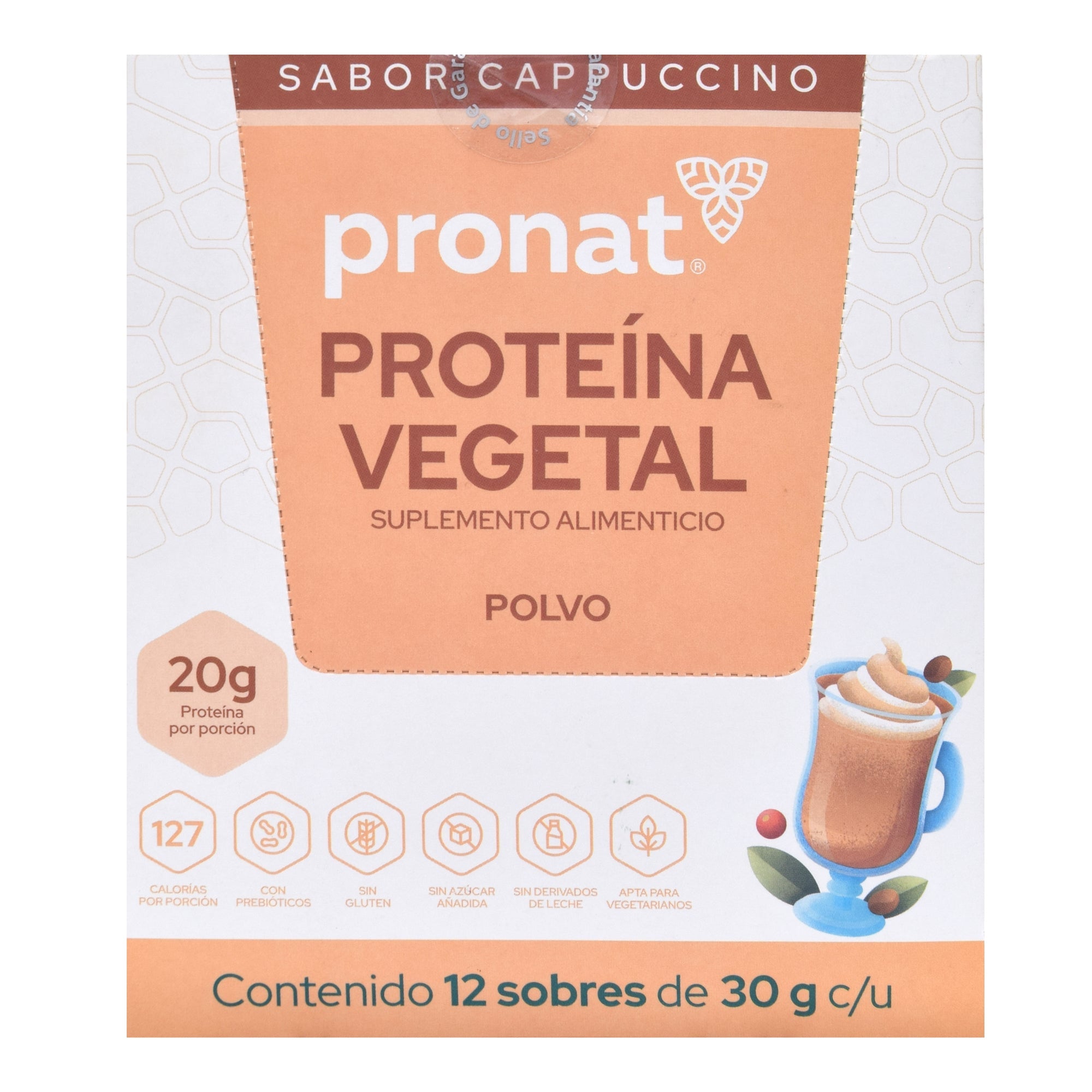 Proteina Vegetal Cappuccino 30 G (PAQUETE 12)