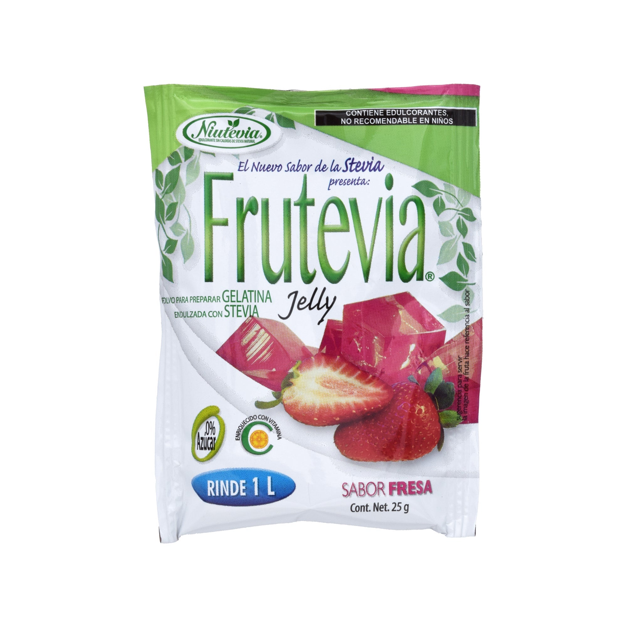 Gelatina Con Stevia Fresa 25 G (PAQUETE 24)