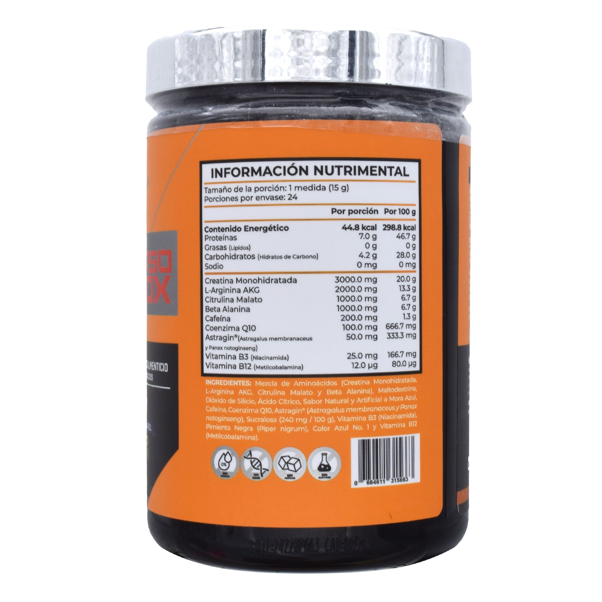 Pre Entreno Vaso Nox Sab Mora Azul 360 G