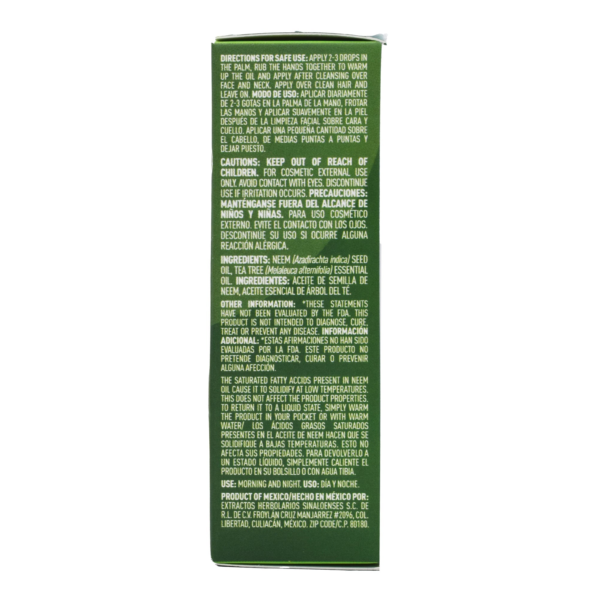 Aceite De Neem Y Arbol Del Te 30 Ml